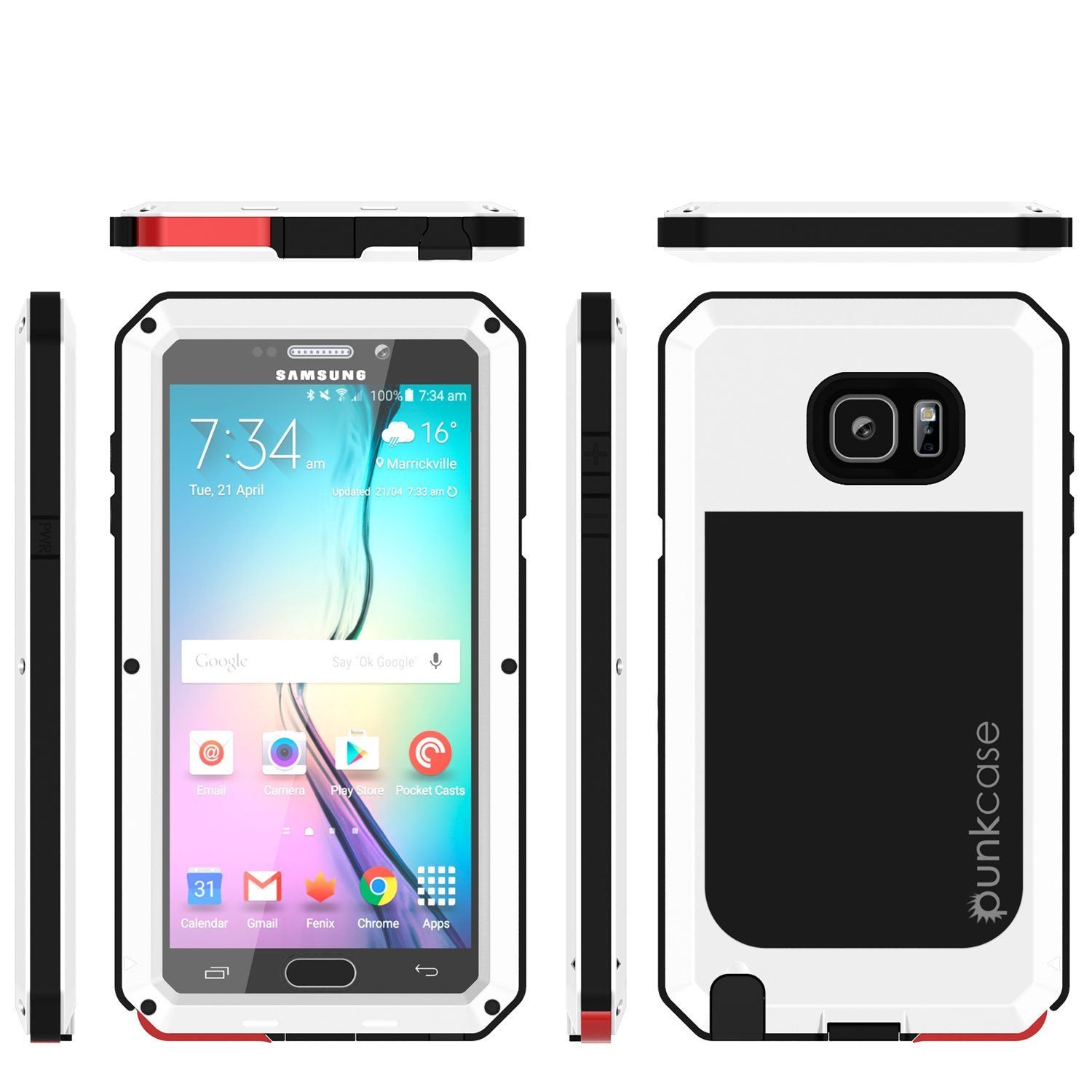 Capa S7, Punkcase® Série METALLIC BRANCO para Samsung Galaxy S7 c/VIDRO TEMPERADO | Moldura de Alumínio