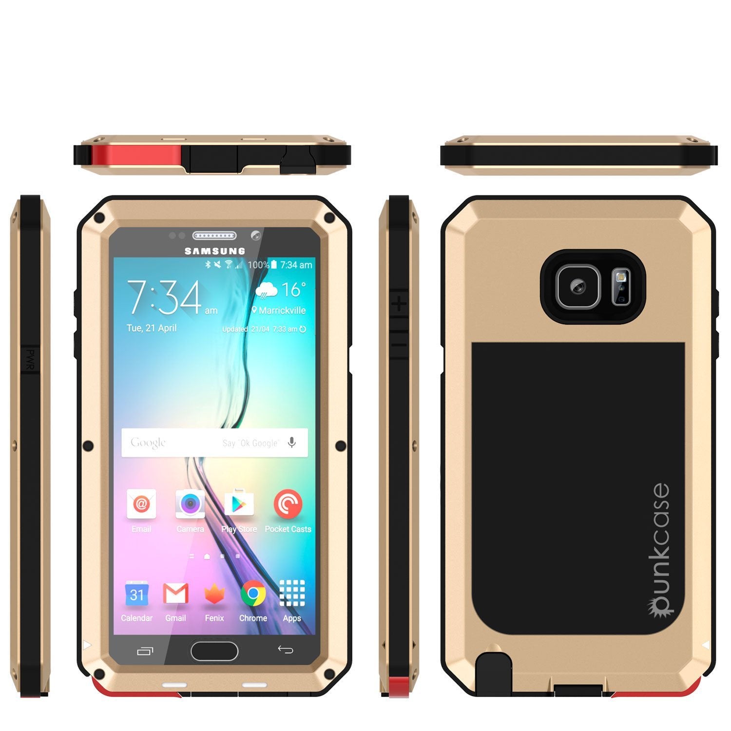 Capa S7, Punkcase® Série METALLIC OURO para Samsung Galaxy S7 COM VIDRO TEMPERADO | Moldura de Alumínio