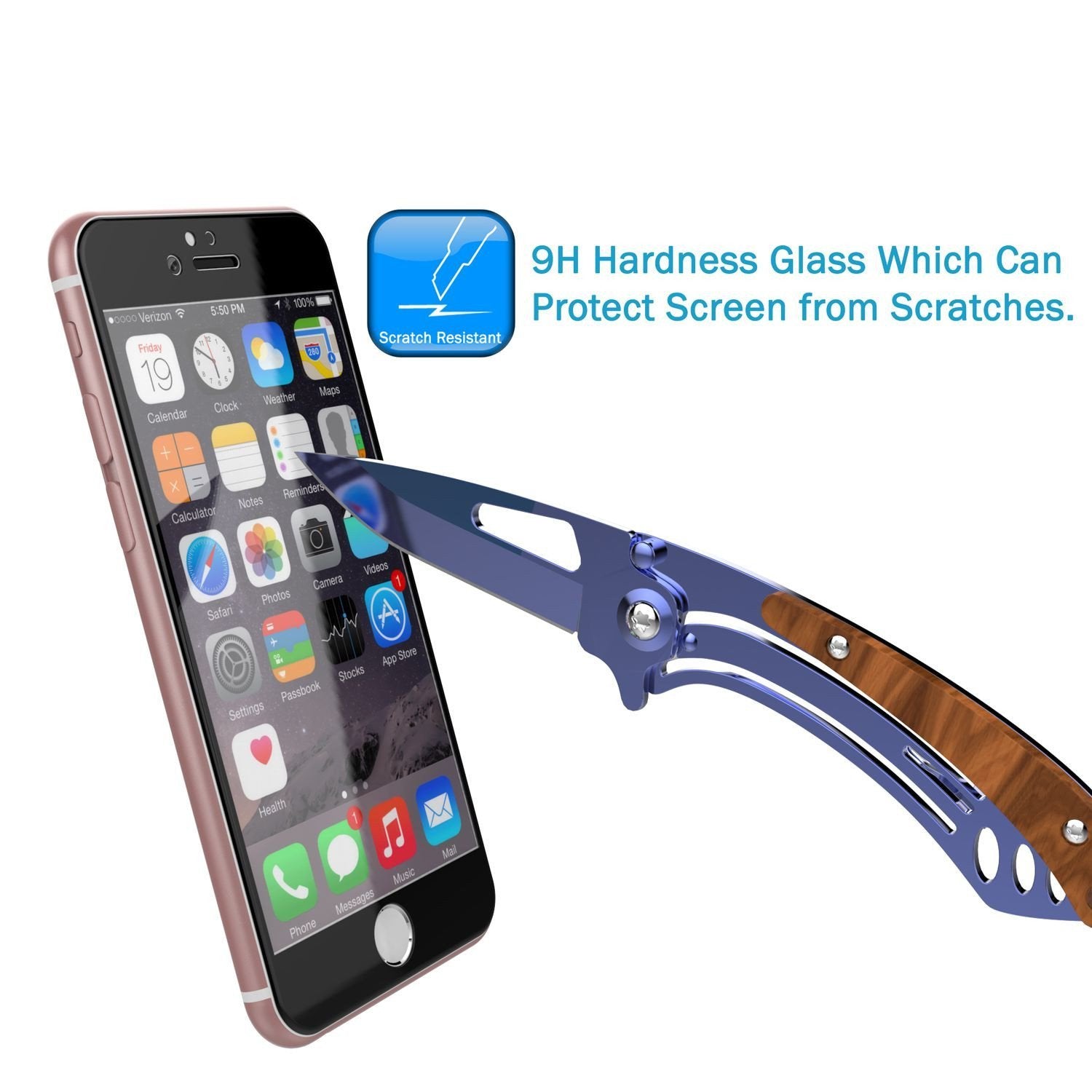 iPhone 6S/6 BlackTempered Glass Screen Protector, Punkcase SHIELD  Protector 0.33mm Thick 9H 