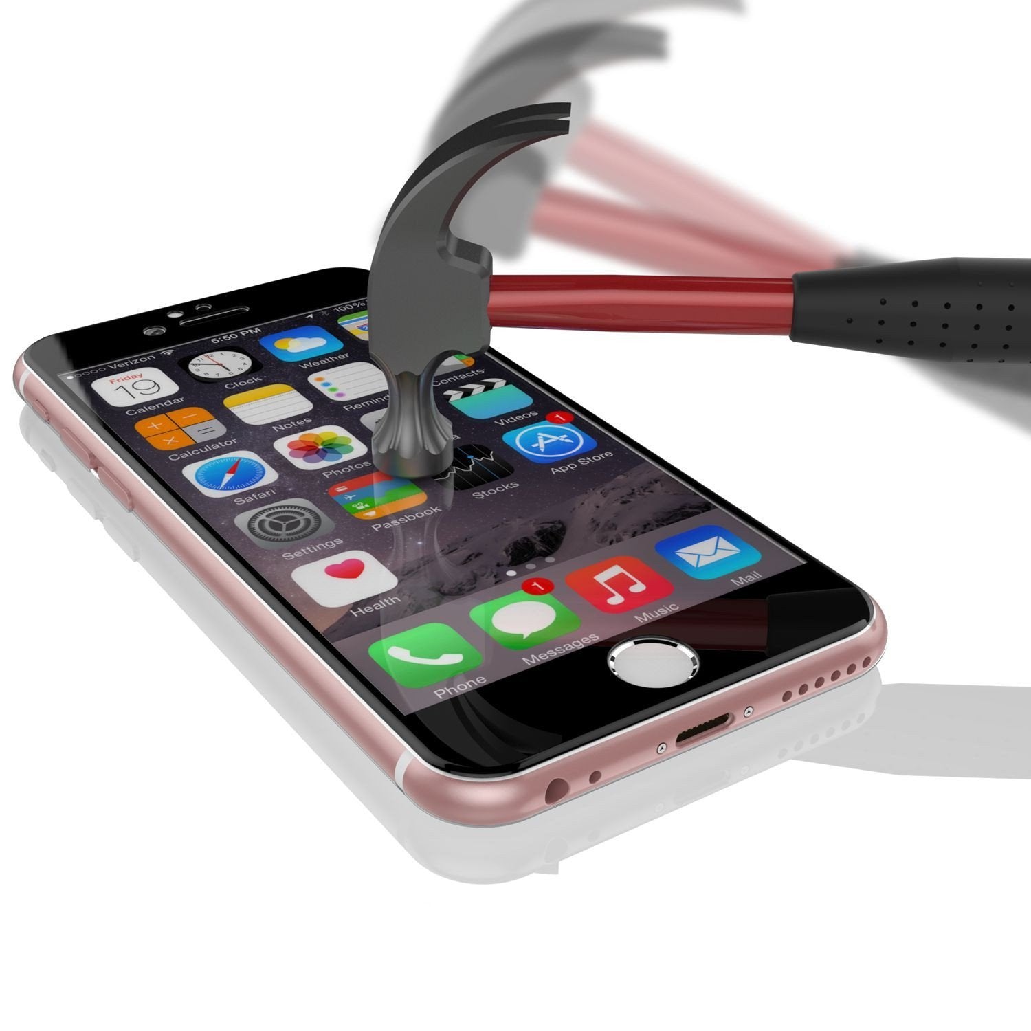 Protetor de Tela de Vidro Temperado Preto para iPhone 6S/6, Protetor Punkcase SHIELD 0,33mm de Espessura 9H