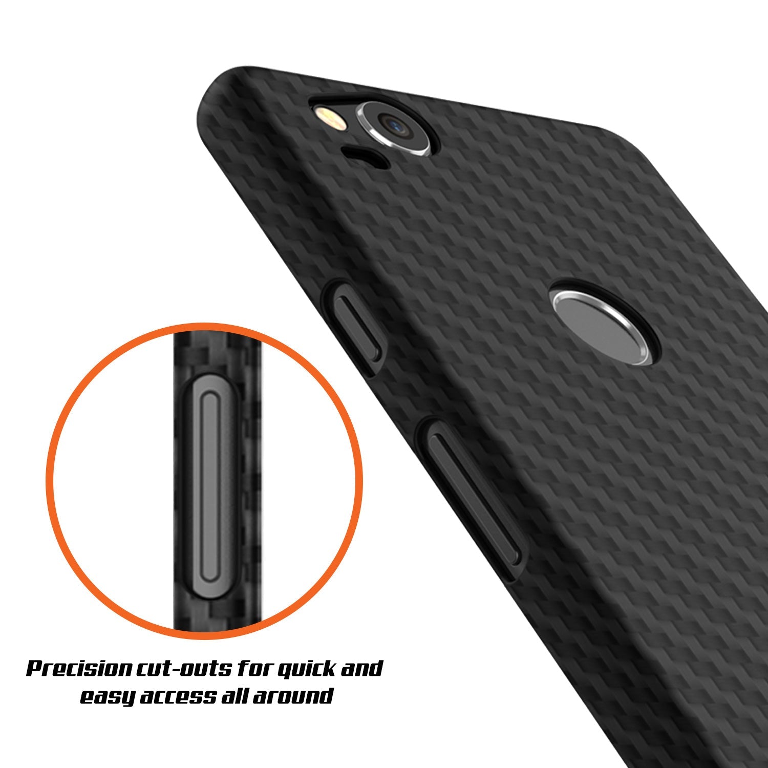 Capa de Couro Ultra Fina e Resistente ao Impacto CarbonShield Heavy Duty para Google Pixel 2