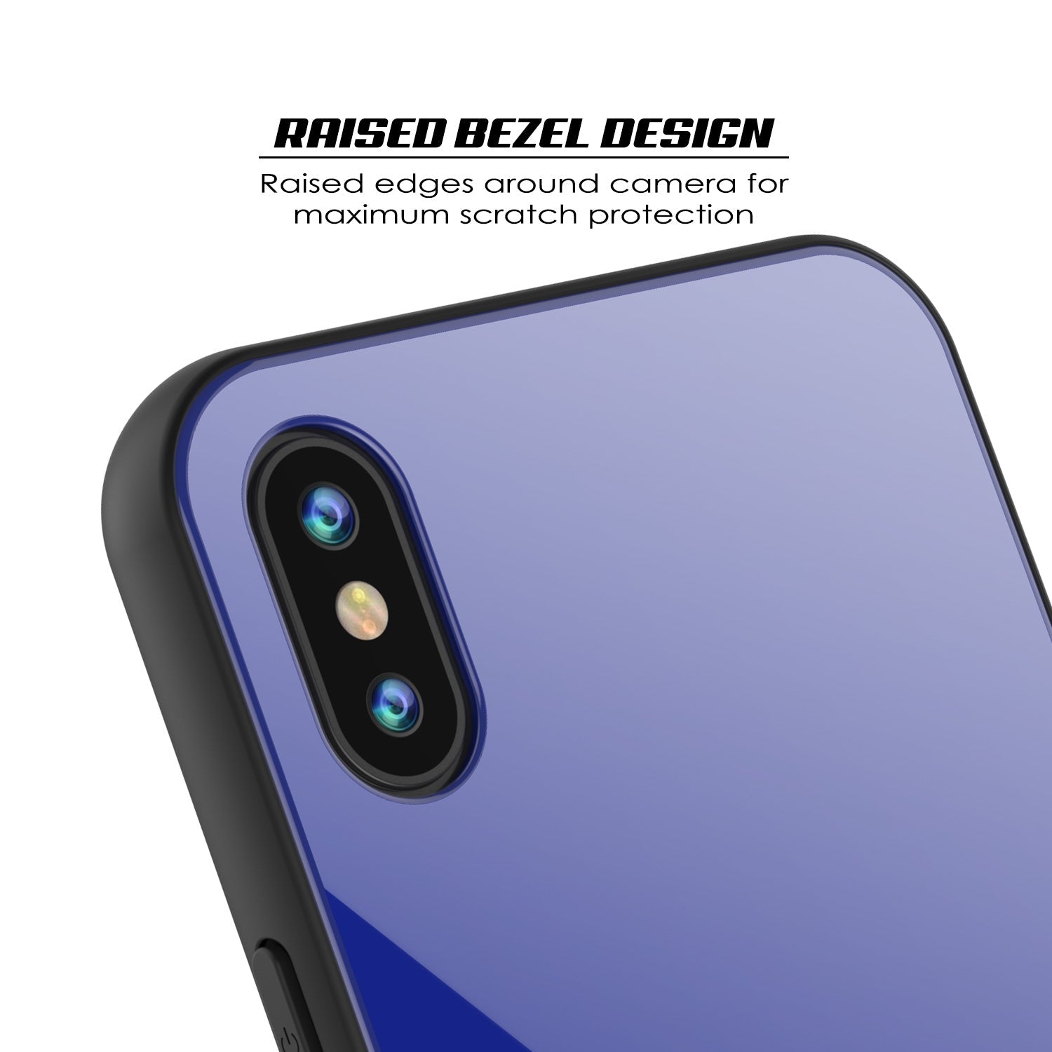 iPhone X Case, Punkcase GlassShield Ultra Thin Protective 9H Full Body Tempered Glass Cover W/ Drop Protection & Non Slip Grip for Apple iPhone 10 [Blue] (Color in image: Red)