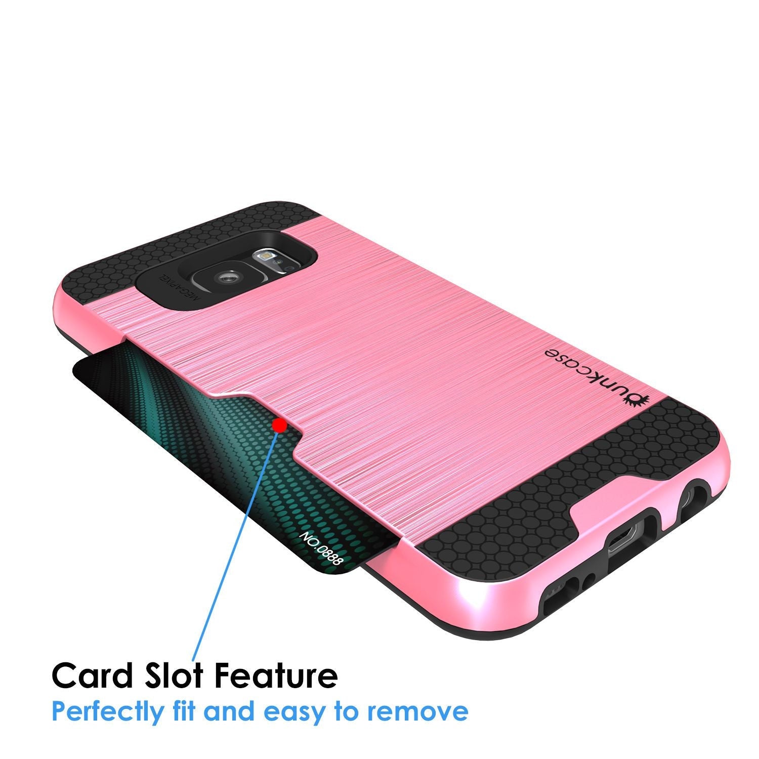 Galaxy s7 EDGE Case PunkCase SLOT Pink Series Slim Armor Soft Cover Case (Color in image: Silver)