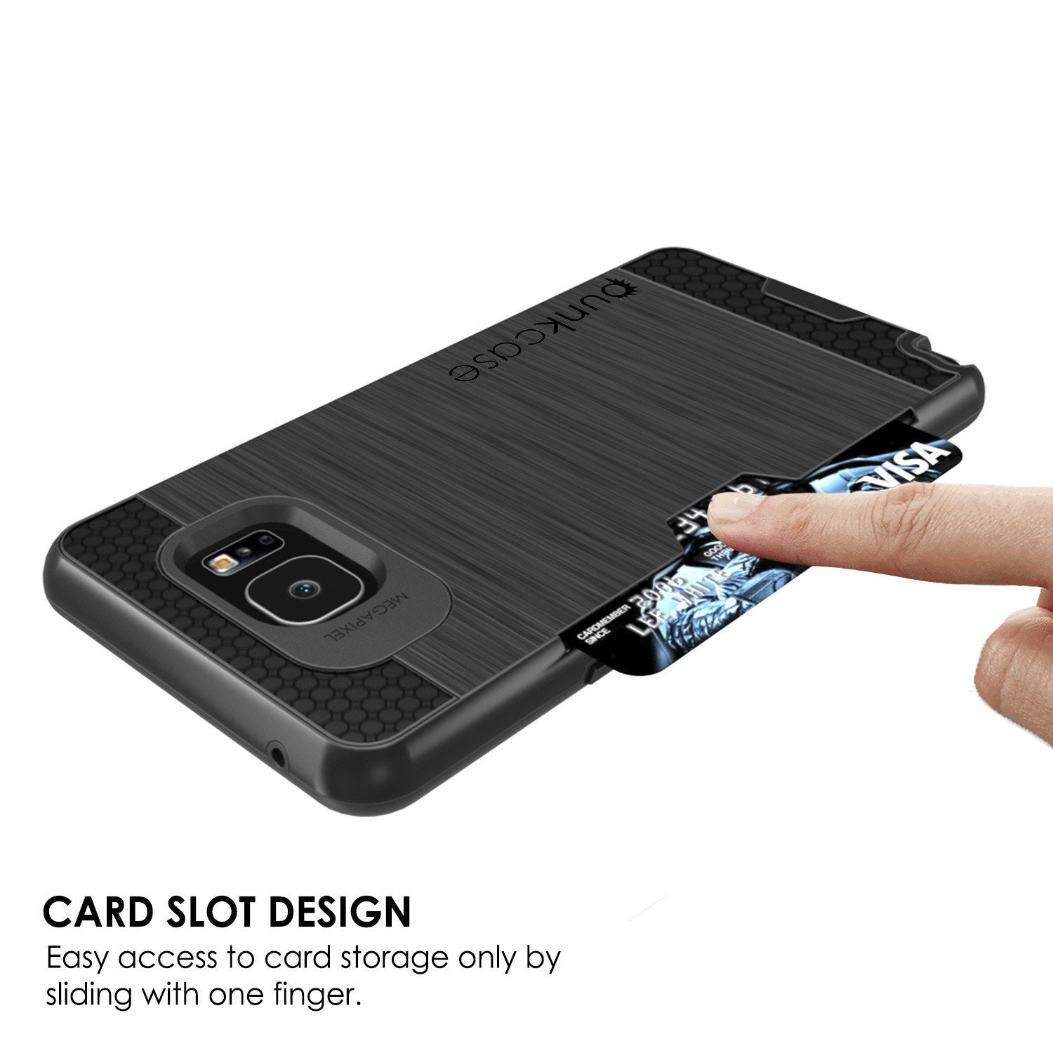 Galaxy Note 5 Case PunkCase SLOT Black Series Slim Armor Soft Cover Case w/ Tempered Glass (Color in image: Gold)