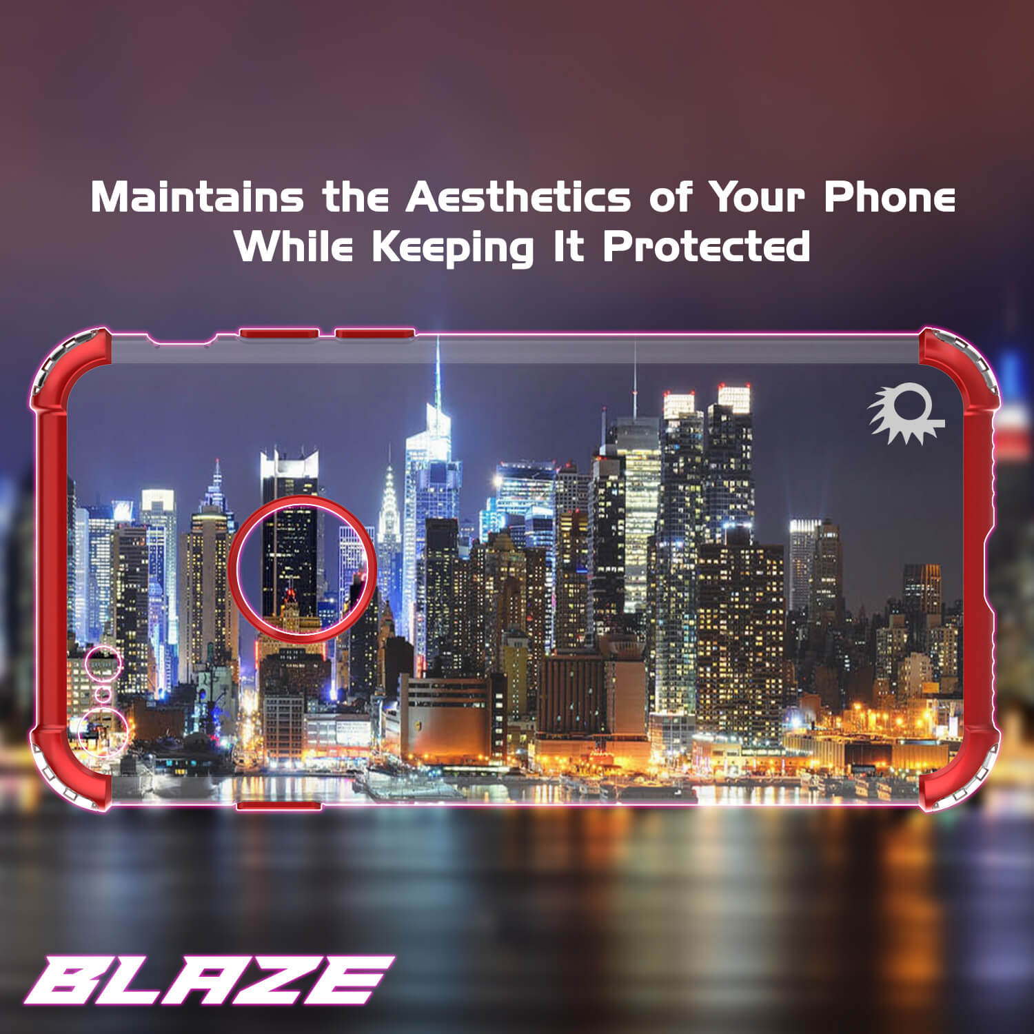 iPhone 7 Case, Punkcase [BLAZE SERIES] Protective Cover W/ PunkShield Screen Protector [Shockproof] [Slim Fit] for Apple iPhone [Red] 