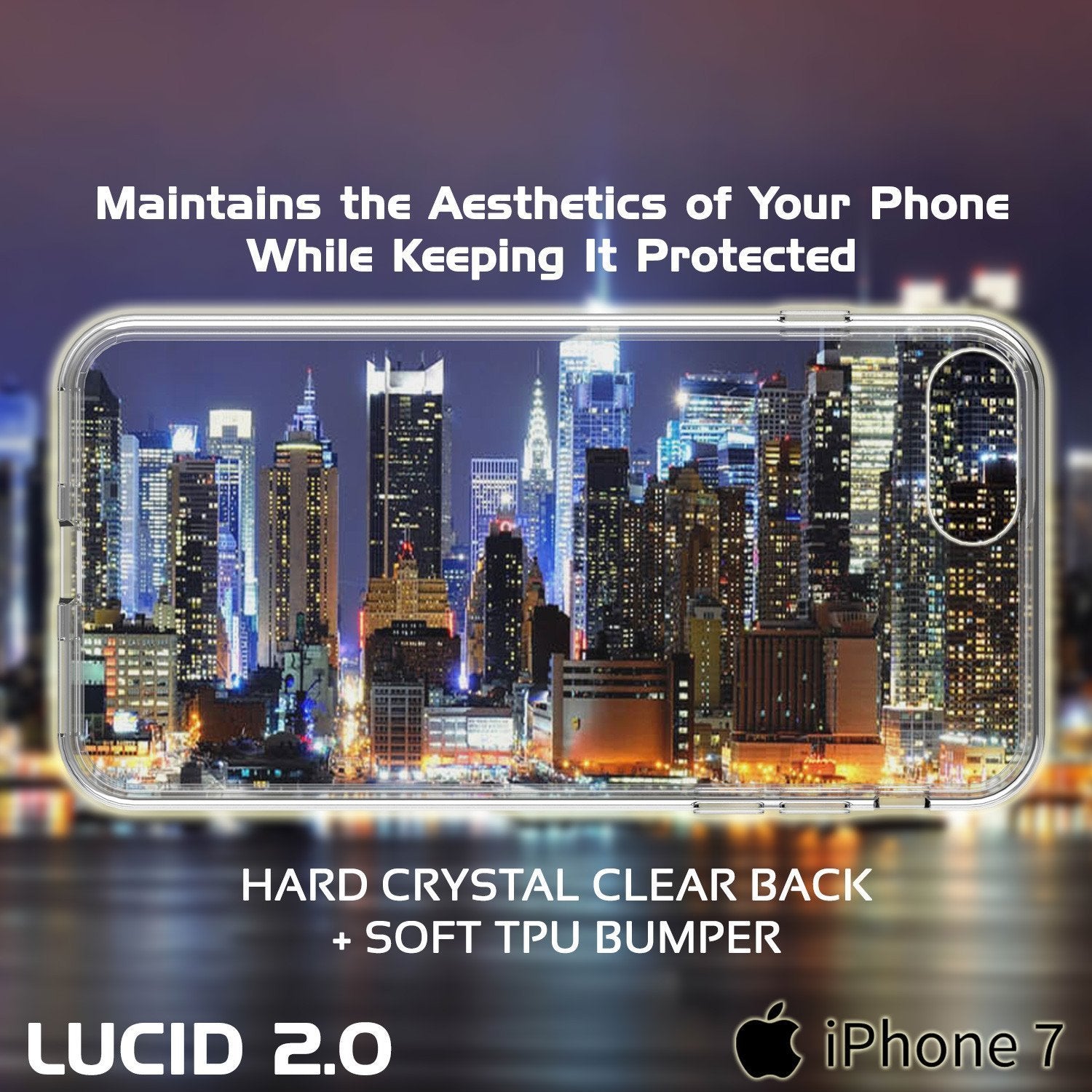 Capinha de Armadura Apple iPhone 8 Punkcase Série Lucid-2.0 de Encaixe Compacto [Claro]