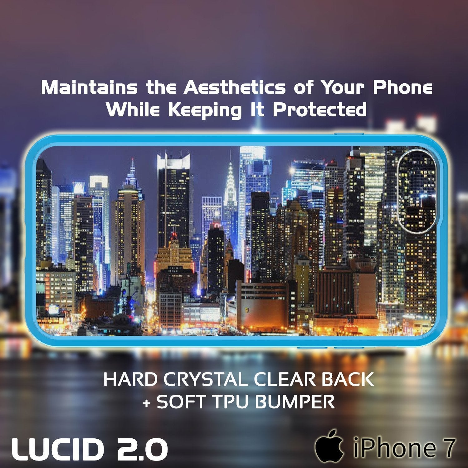 Capinha de Armadura Apple iPhone 8 Punkcase Série Lucid-2.0 de Encaixe Compacto [Azul Claro]