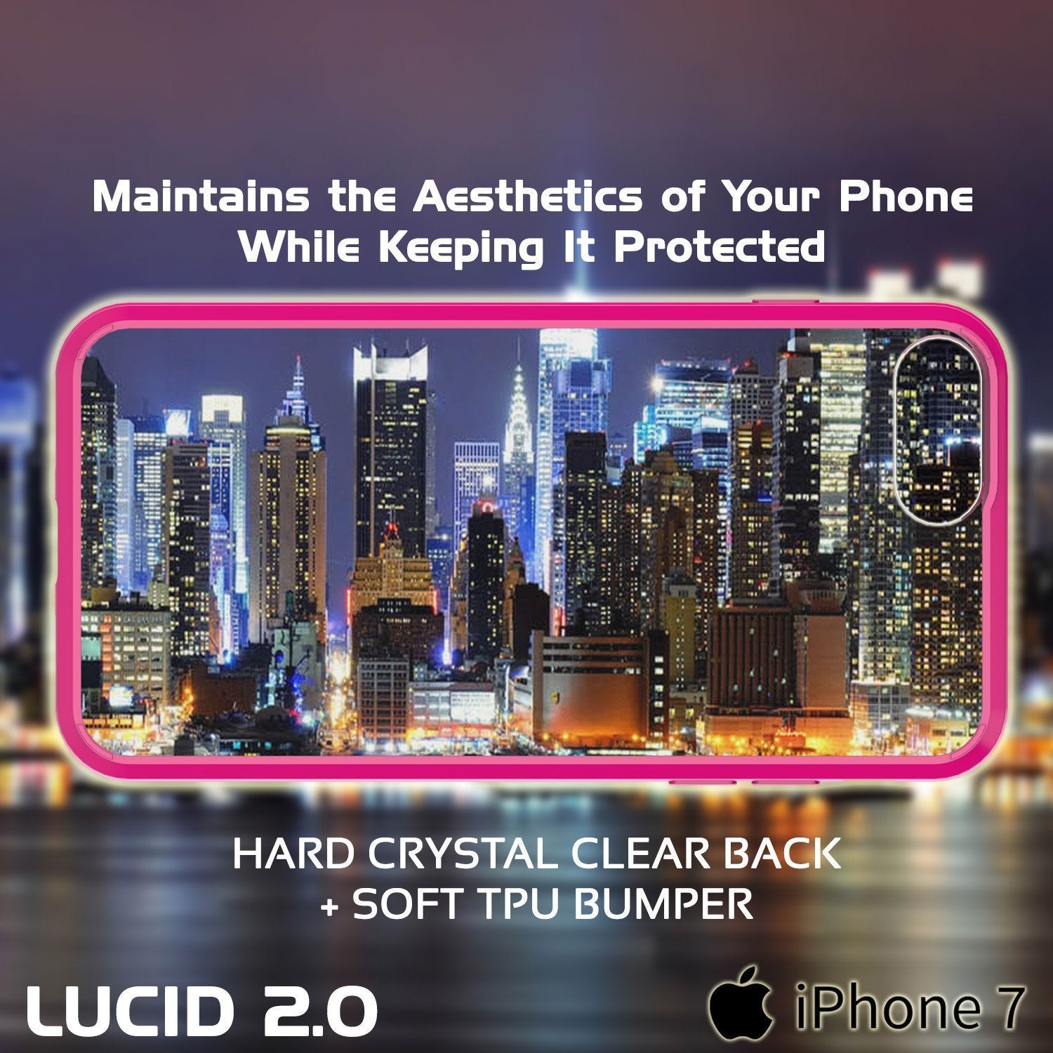 Capinha de Armadura Apple iPhone 8 Punkcase Série Lucid-2.0 de Encaixe Compacto [Rosa]