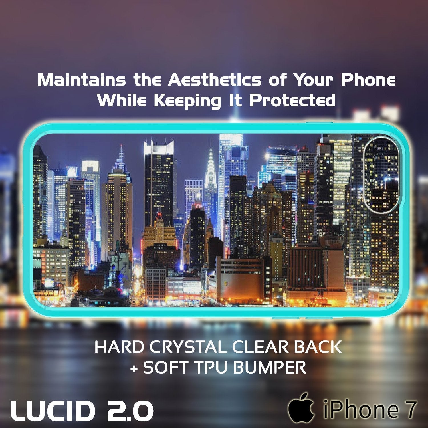 Capinha de Armadura Apple iPhone 8 Punkcase Série Lucid-2.0 de Encaixe Compacto [Cerceta]