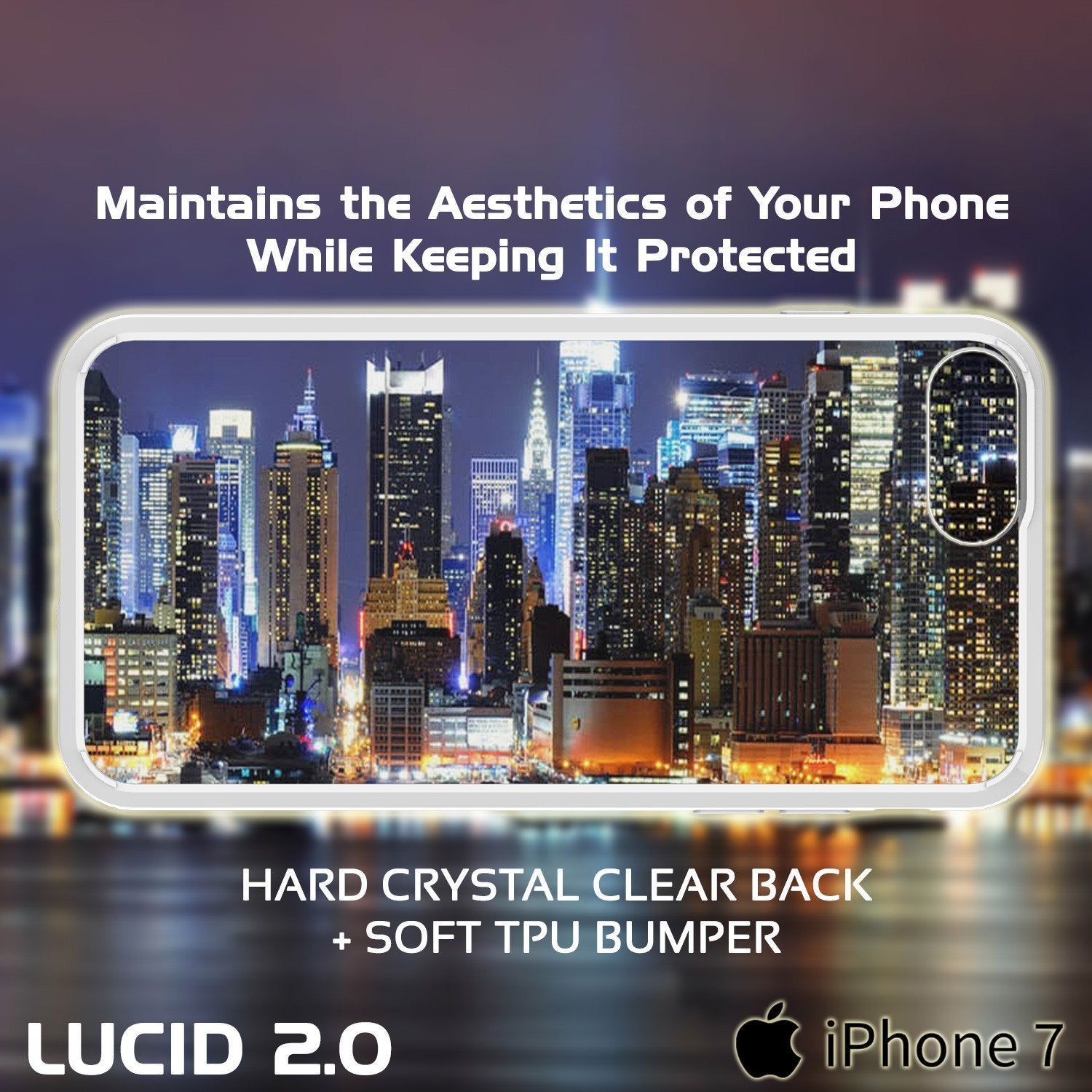 Capinha de Armadura Apple iPhone 8 Punkcase Série Lucid-2.0 de Encaixe Compacto [Branco]