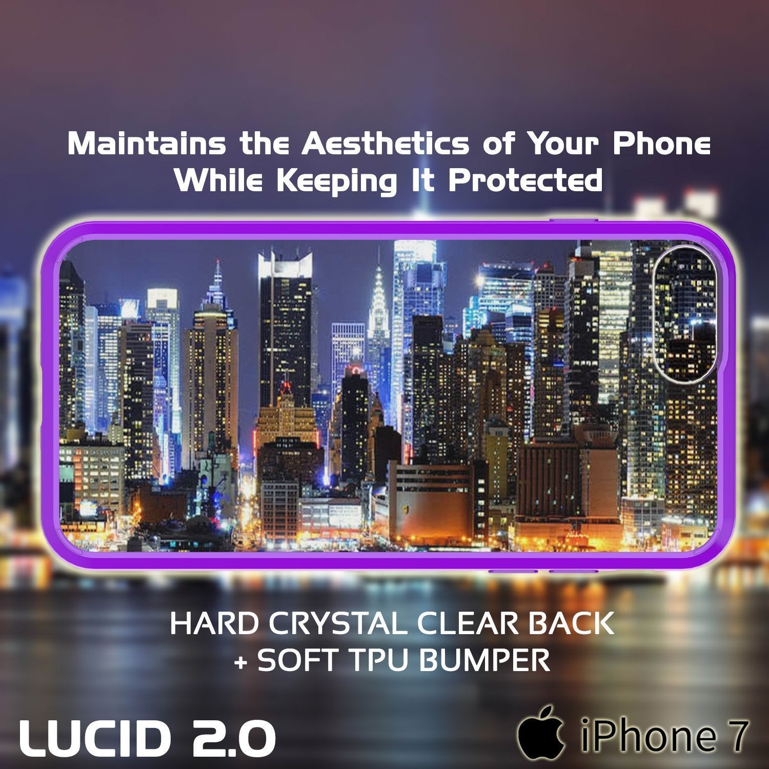 Capinha de Armadura Apple iPhone 8 Punkcase Série Lucid-2.0 de Encaixe Compacto [Roxa]