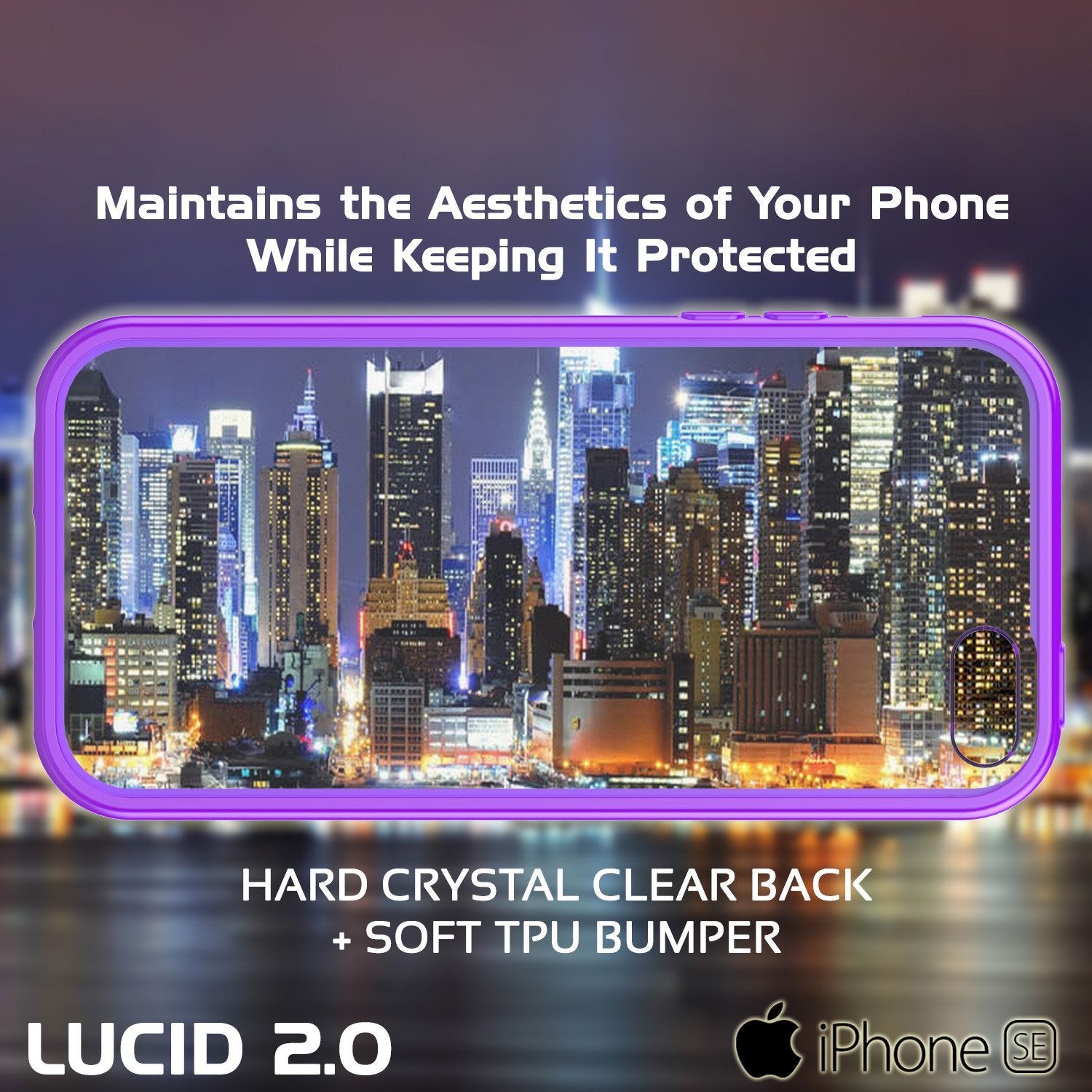 iPhone SE/5S/5 Case Punkcase® LUCID 2.0 Purple Series w/ PUNK SHIELD Screen Protector | Ultra Fit (Color in image: light blue)