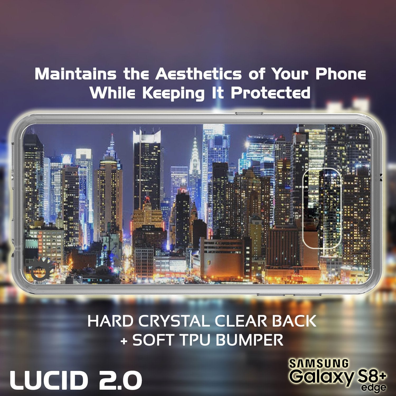Capa de S8 Plus Punkcase® LUCID 2.0 Série Transparente com Protetor de Tela PUNK SHIELD | Ajuste Ultra