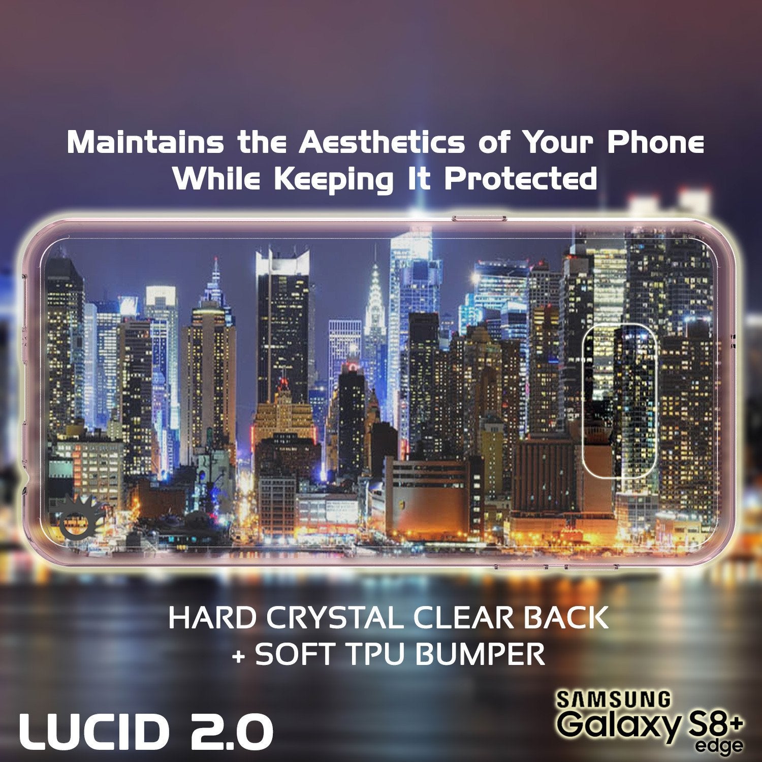Capa S8 Plus Punkcase® LUCID 2.0 Série Crystal Pink w/ Protetor de Tela PUNK SHIELD | Ajuste Ultra