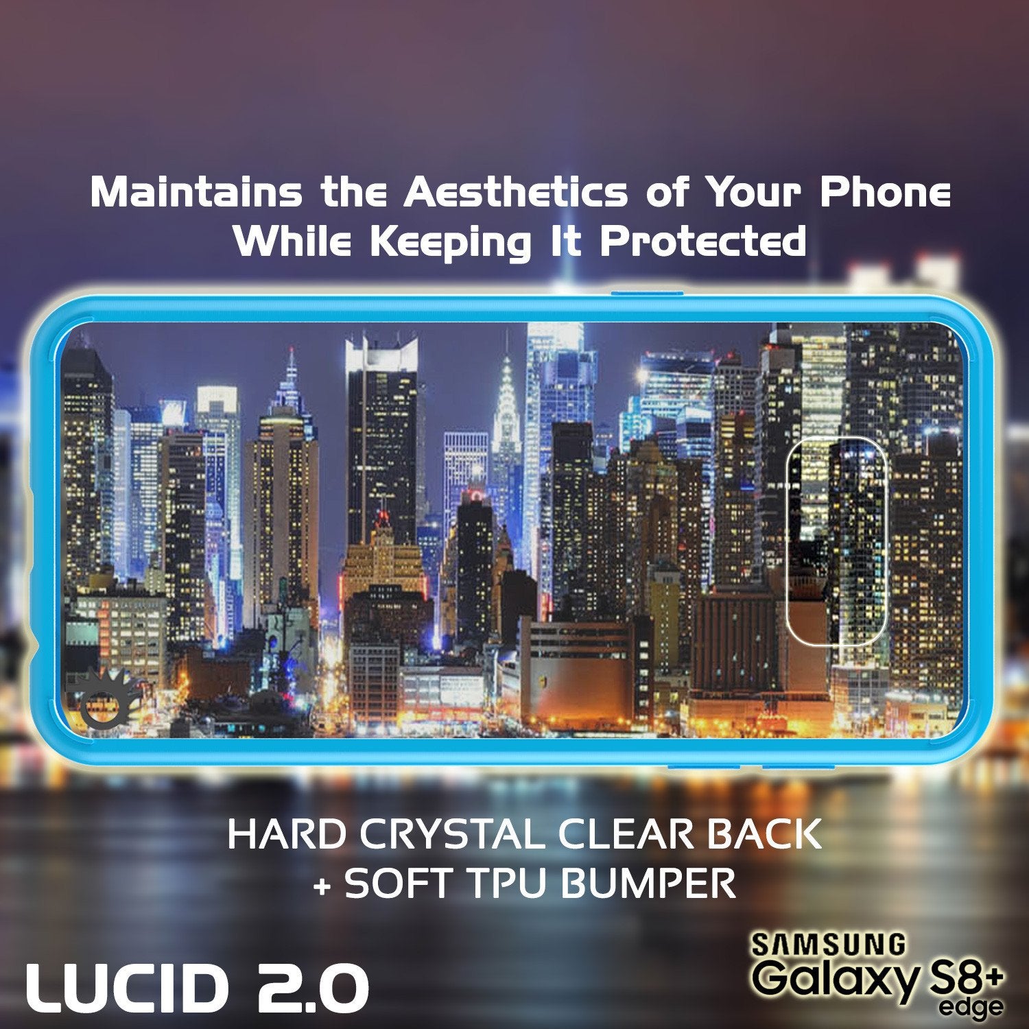 Capa S8 Plus Punkcase® LUCID 2.0 série Azul Claro com Protetor de Tela PUNK SHIELD | Ultra Fit