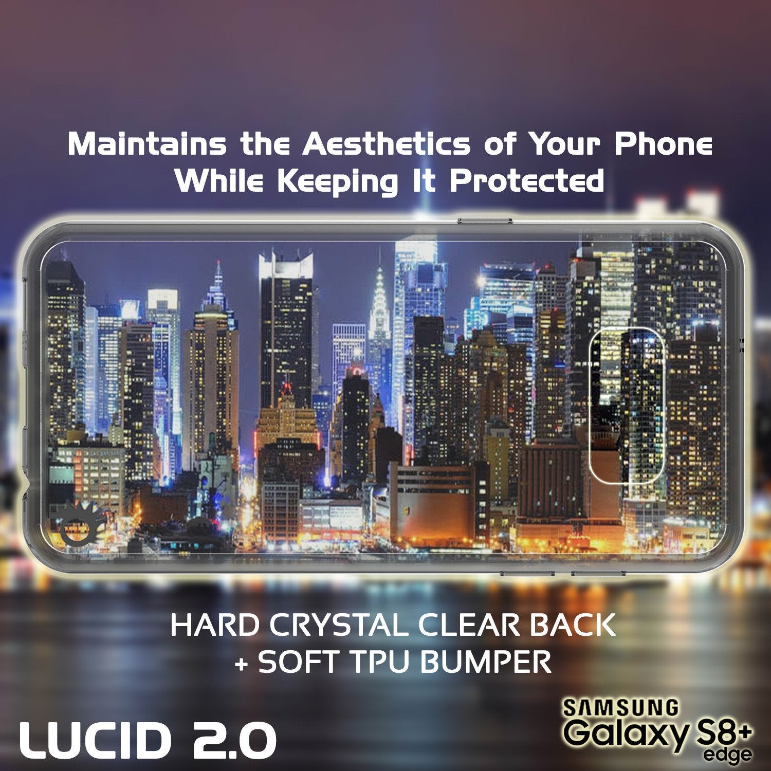Capa para S8 Plus Punkcase® Série Cristal LUCID 2.0 na cor preto cristal com protetor de tela PUNK SHIELD | Ajuste ultra