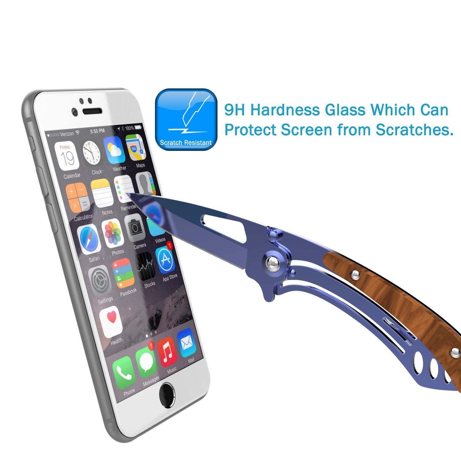 iPhone 6S/6 White Tempered Glass Screen Protector, Punkcase SHIELD  Protector 0.33mm Thick 9H 