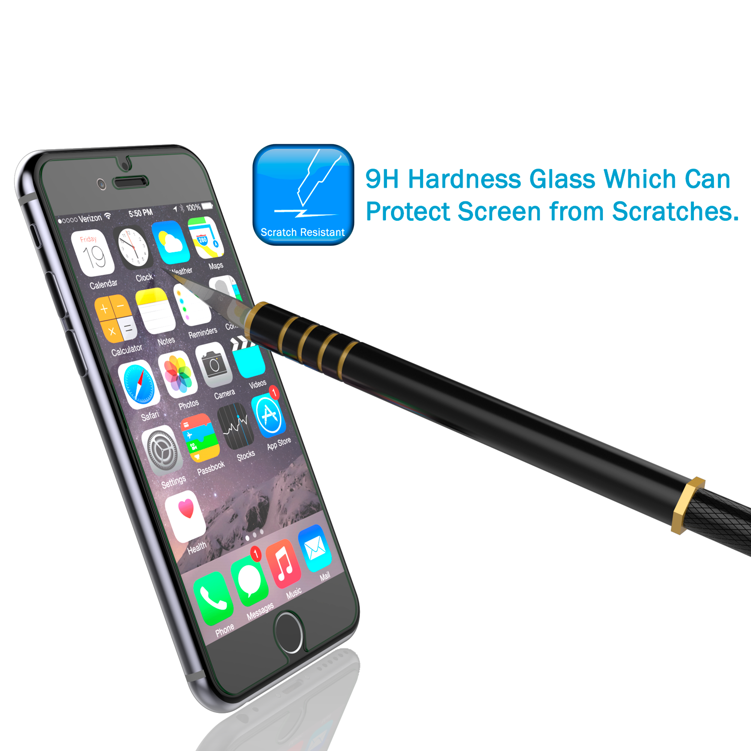 iPhone 6/6s Punkcase Glass SHIELD Tempered Glass Screen Protector 0.33mm Thick 9H Glass