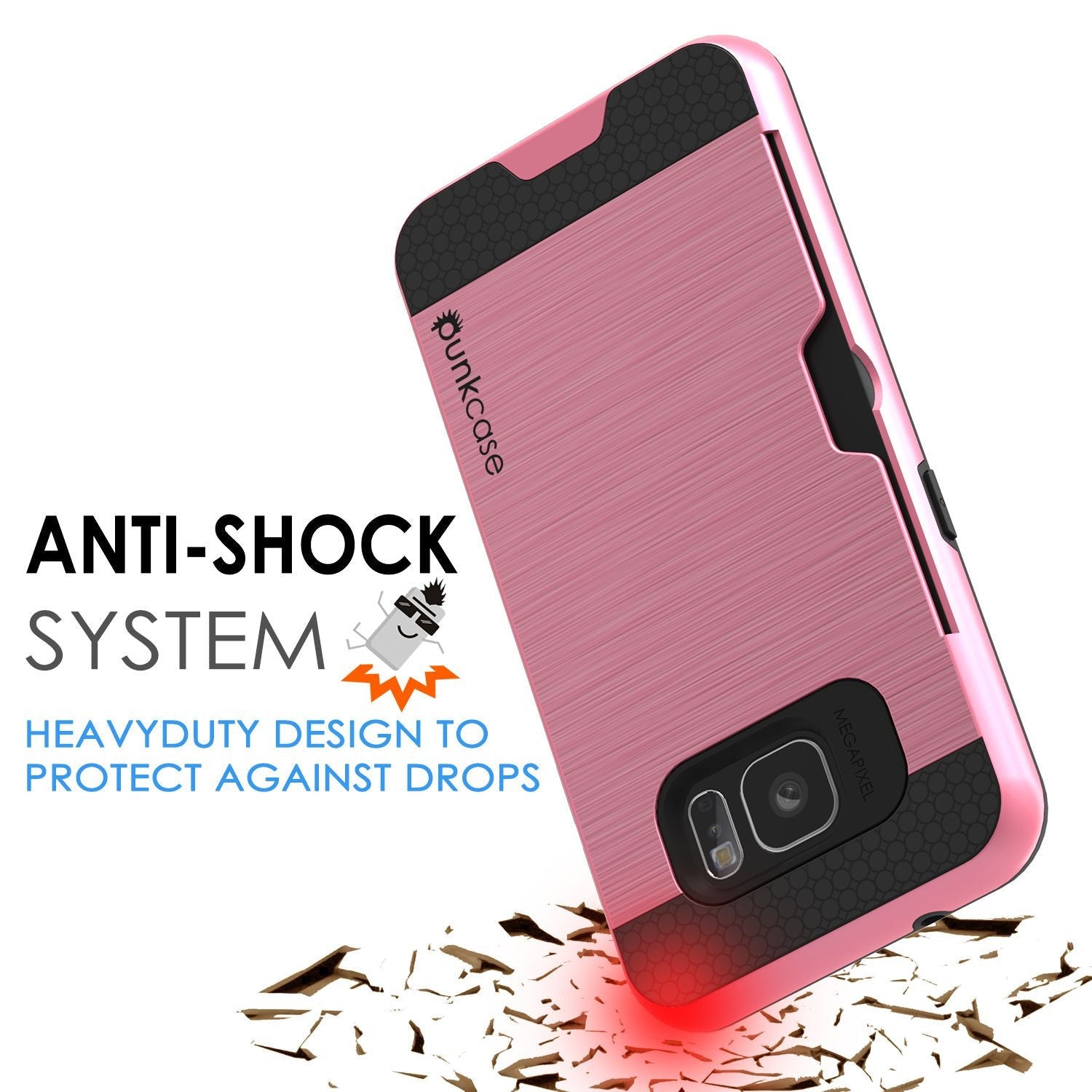 Galaxy s7 EDGE Case PunkCase SLOT Pink Series Slim Armor Soft Cover Case (Color in image: White)