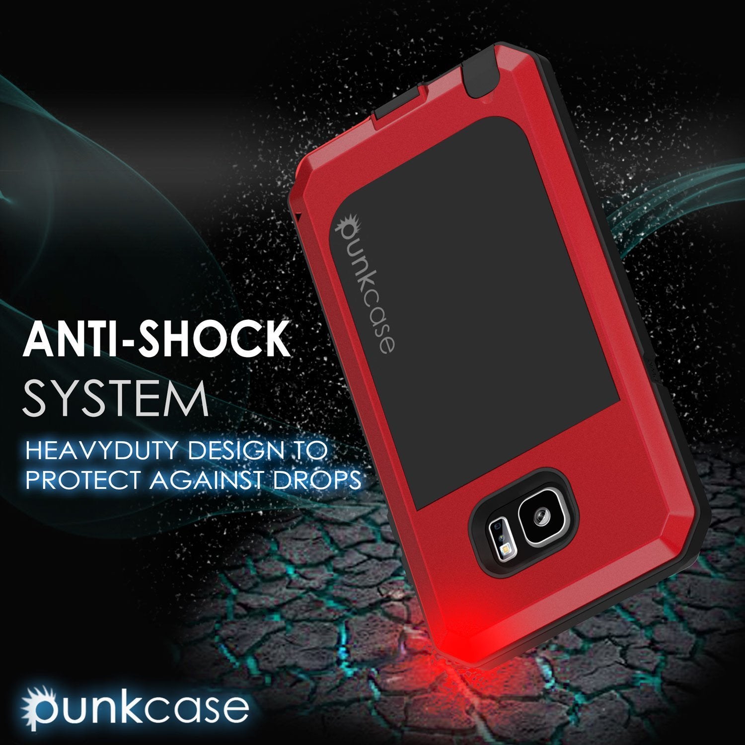 Capa S7, série METALLIC vermelha da Punkcase® para Samsung Galaxy S7 com vidro temperado | Moldura de alumínio