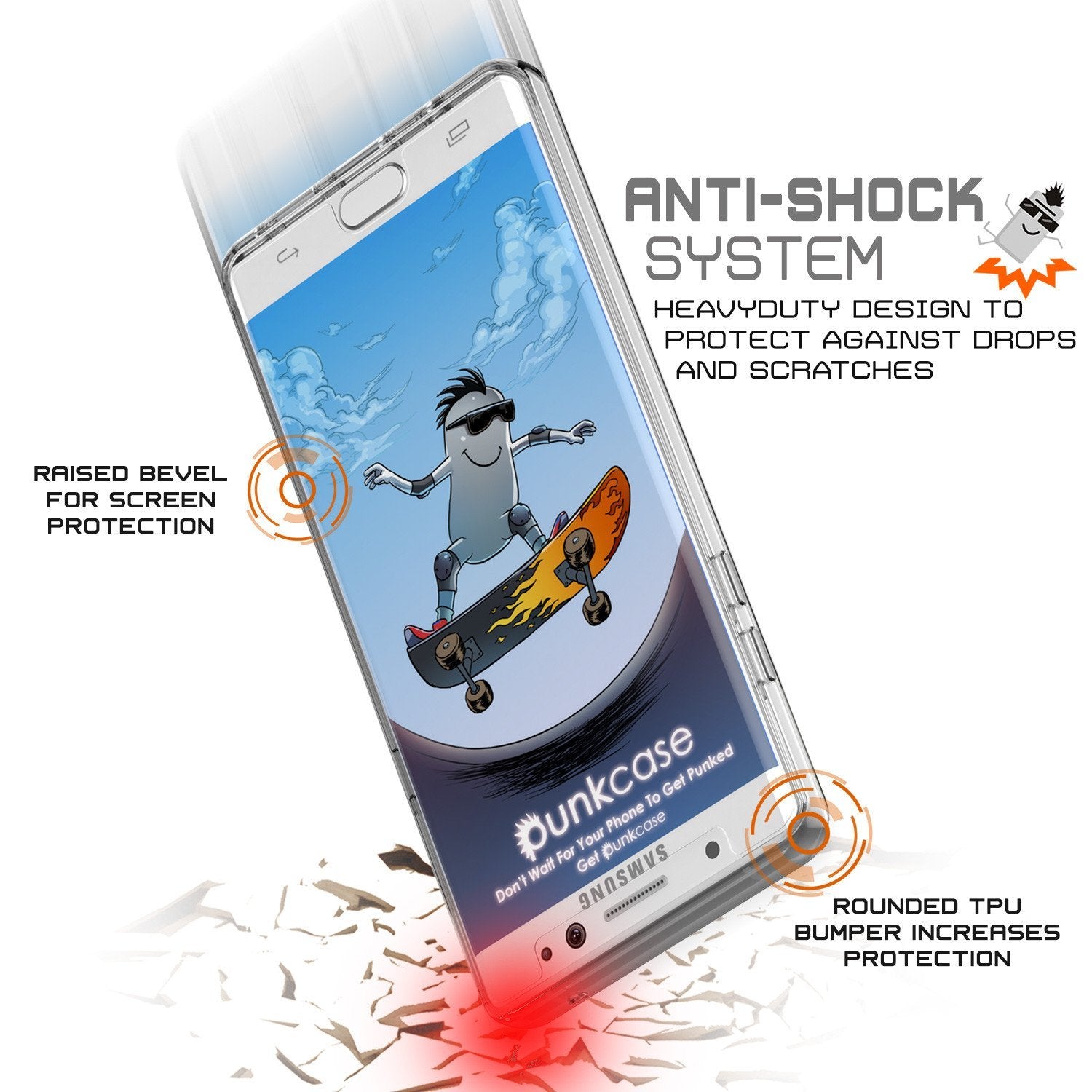 Note 7 Case Punkcase® LUCID 2.0 Crystal Black Series w/ PUNK SHIELD Screen Protector | Ultra Fit (Color in image: teal)