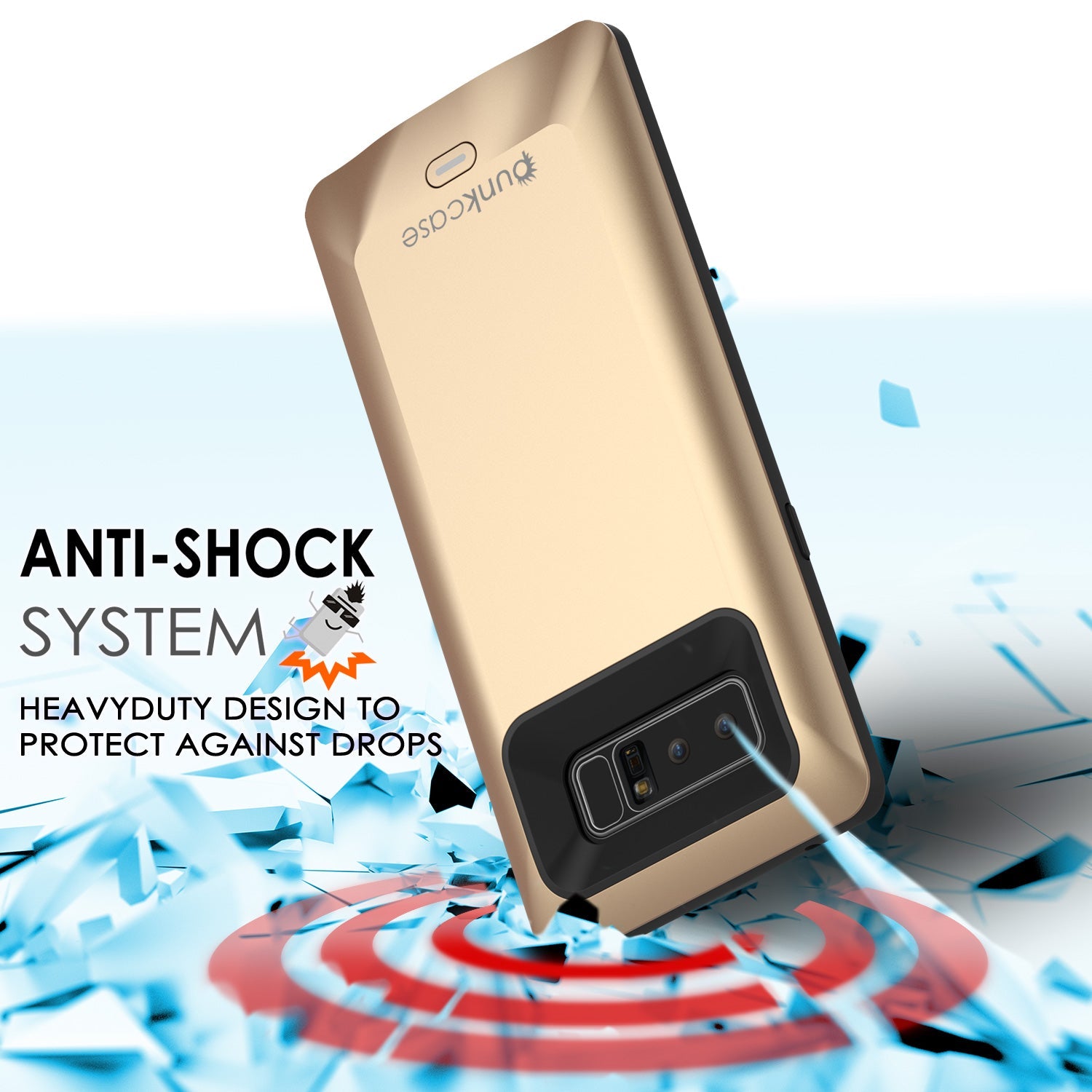Capa de bateria Galaxy Note 8, Punkcase 5000mAh Case Carregador c/ Protetor de Tela | Porta USB Integrada | IntelSwitch [Vermelho]