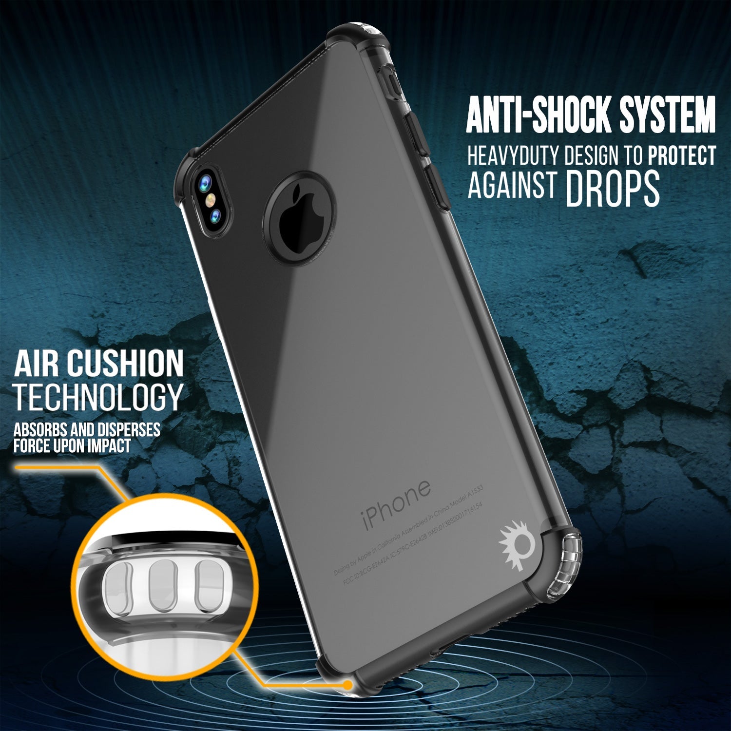 iPhone X Case, Punkcase [BLAZE SERIES] Protective Cover W/ PunkShield Screen Protector [Shockproof] [Slim Fit] for Apple iPhone 10 [Black] (Color in image: Rosegold)