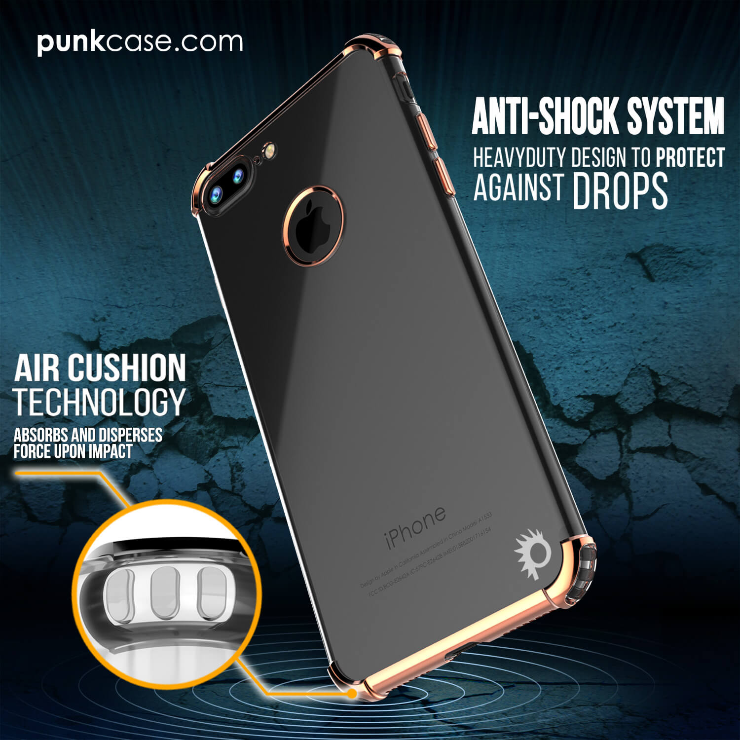 Capa iPhone 7 PLUS, Punkcase [SÉRIE BLAZE] Cobertura Protetora com Protetor de Tela PunkShield [À Prova de Choque] [Ajuste Slim] para Apple iPhone 7 PLUS [RoseGold]
