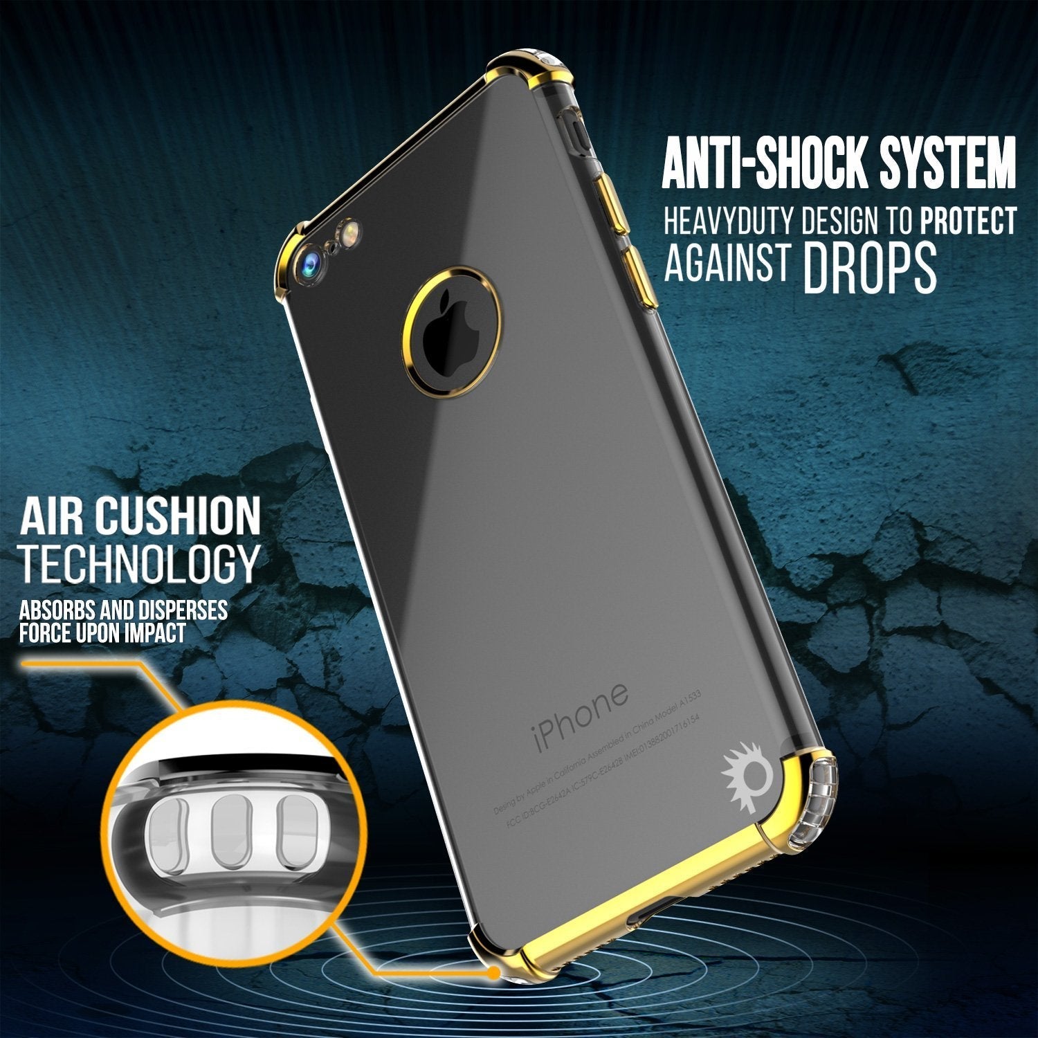 iPhone SE (4.7") Case, Punkcase [BLAZE SERIES] Protective Cover W/ PunkShield Screen Protector [Shockproof] [Slim Fit] for Apple iPhone [Gold] (Color in image: Red)