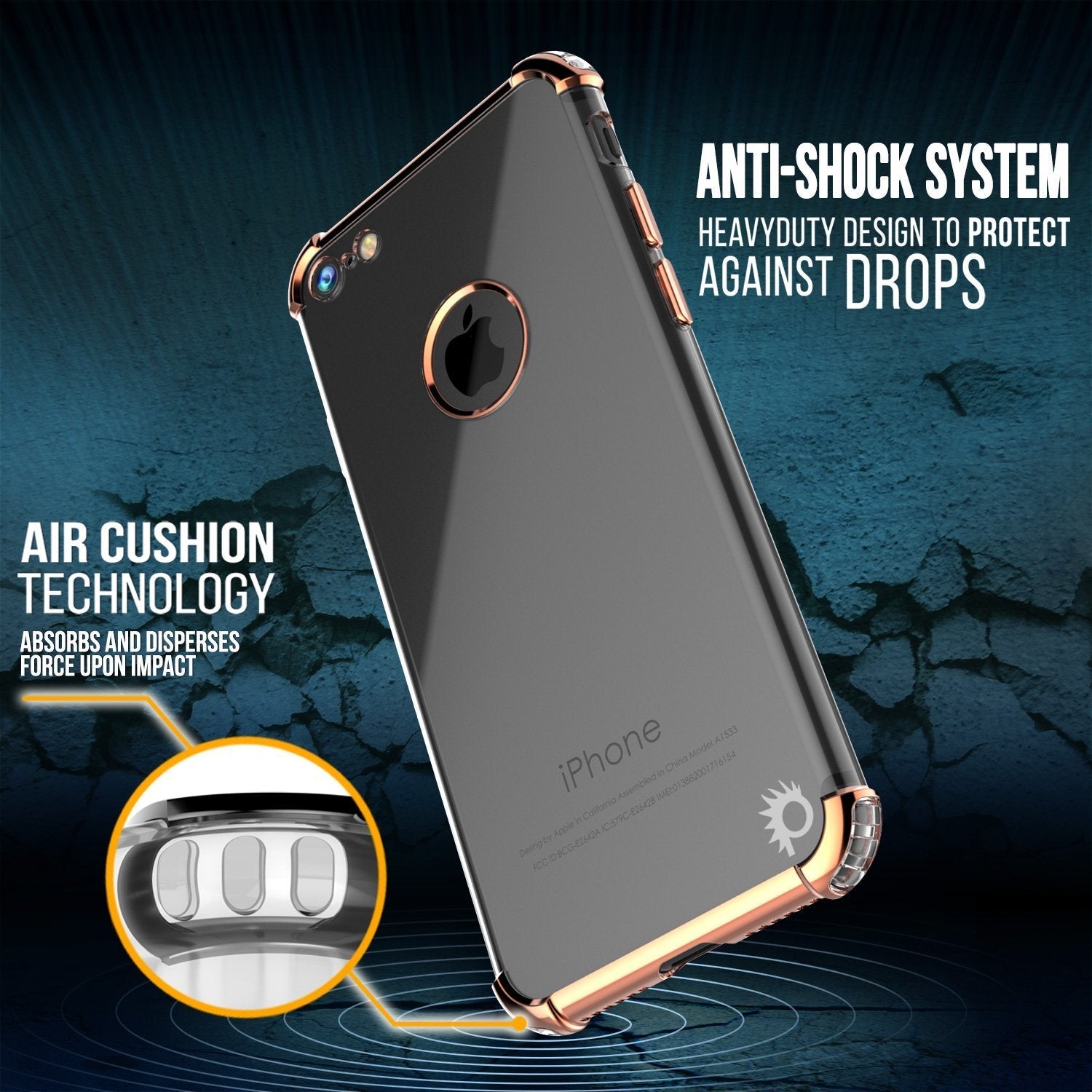 iPhone SE (4.7") Case, Punkcase [BLAZE SERIES] Protective Cover W/ PunkShield Screen Protector [Shockproof] [Slim Fit] for Apple iPhone [Red] (Color in image: Gold)