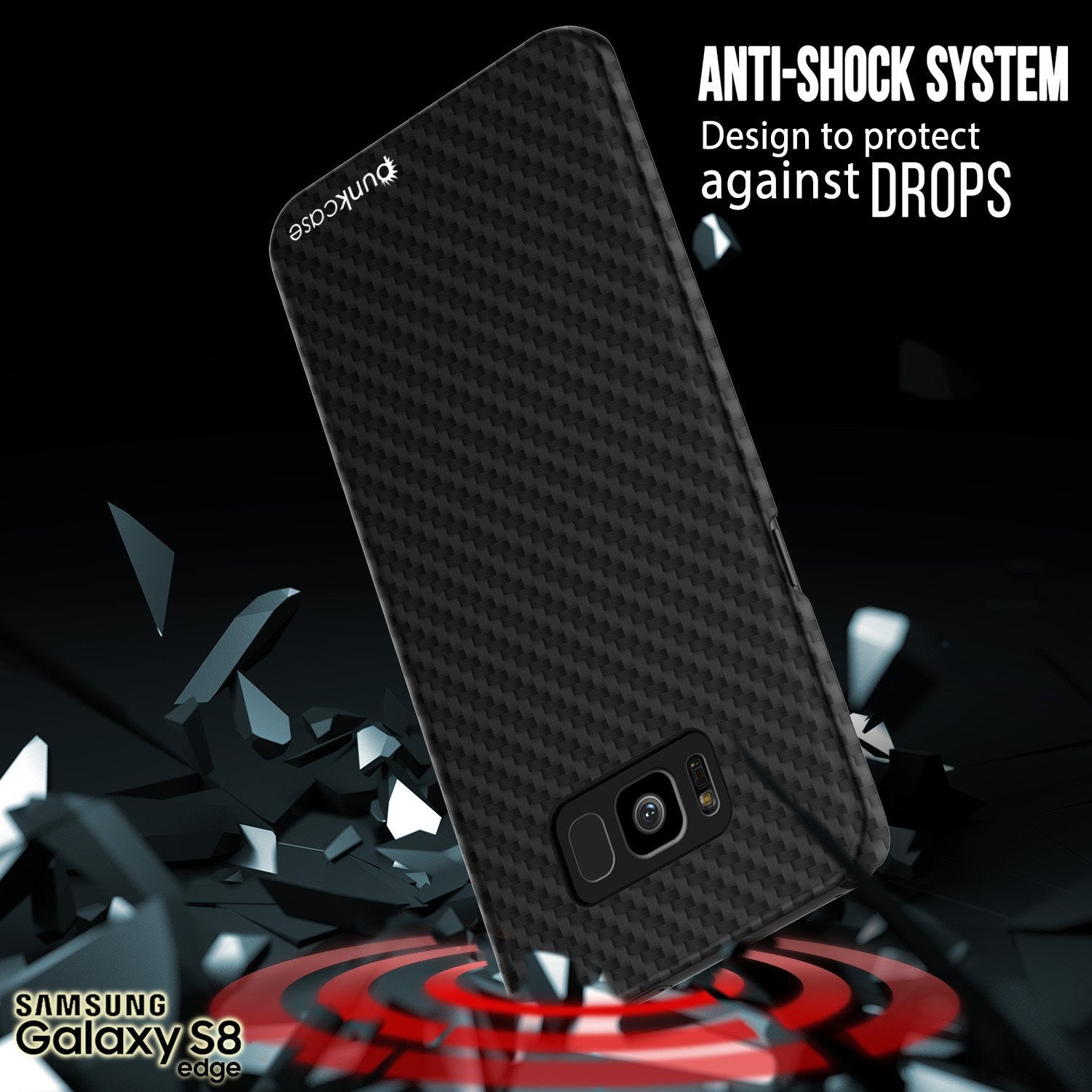Capa Galaxy S8, PunkCase CarbonShield, Preto Jato