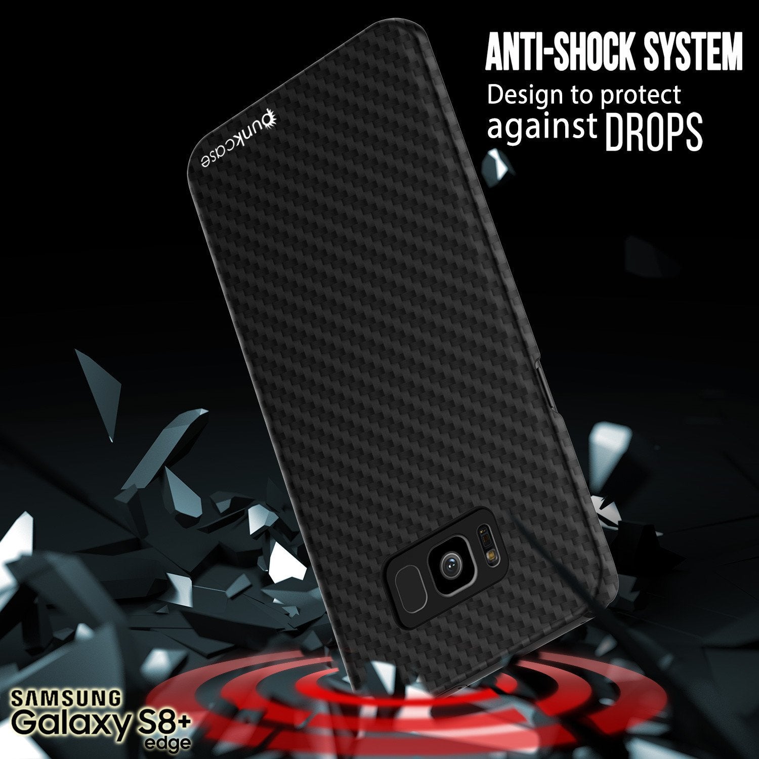Capa Galaxy S8 Plus, PunkCase CarbonShield, Jet Black