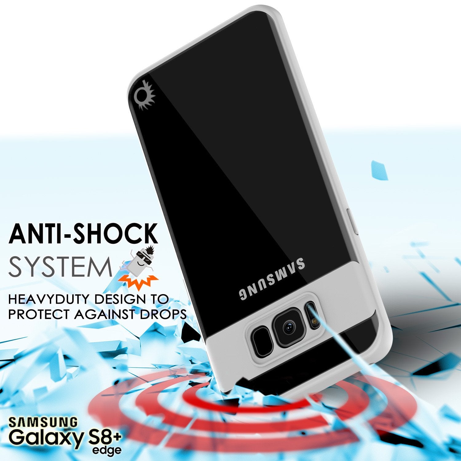 Capa Galaxy S8 Plus, Punkcase [Série MÁSCARA] [BRANCO] Cobertura híbrida de corpo inteiro de duas camadas de TPU com protetor de tela PUNKSHIELD protetor.