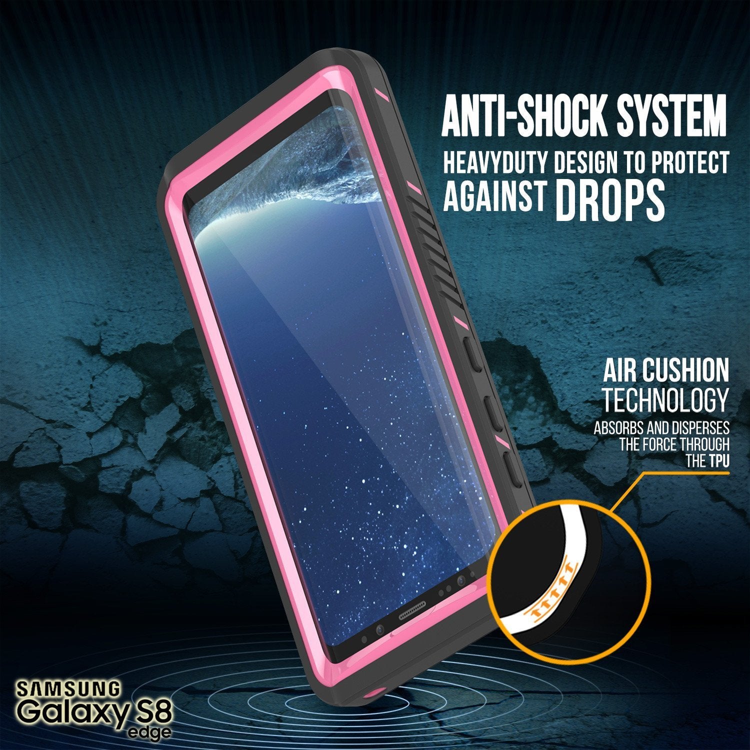 Capa à Prova d'Água para Galaxy S8, Punkcase [Série Extreme] [Ajuste Slim] [Certificado IP68] [Prova de Choque] [À Prova de Neve] [À Prova de Poeira] Capa de Armadura com Protetor de Tela Embutido para Samsung Galaxy S8 [Rosa]