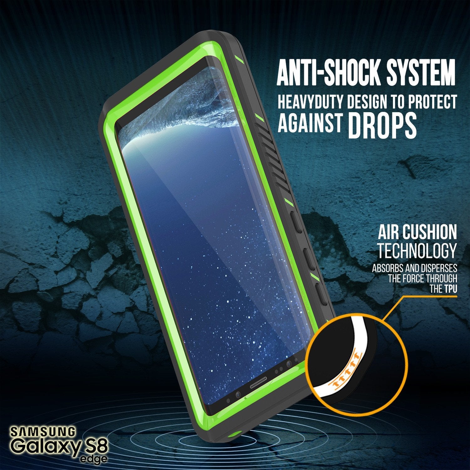 Capa à prova d'água para Galaxy S8, Punkcase [Série Extrema] [Ajuste Slim] [Certificado IP68] [À Prova de Choque] [À Prova de Neve] [À Prova de Poeira] Capa Armor com Protetor de Tela Integrado para Samsung Galaxy S8 [Verde]