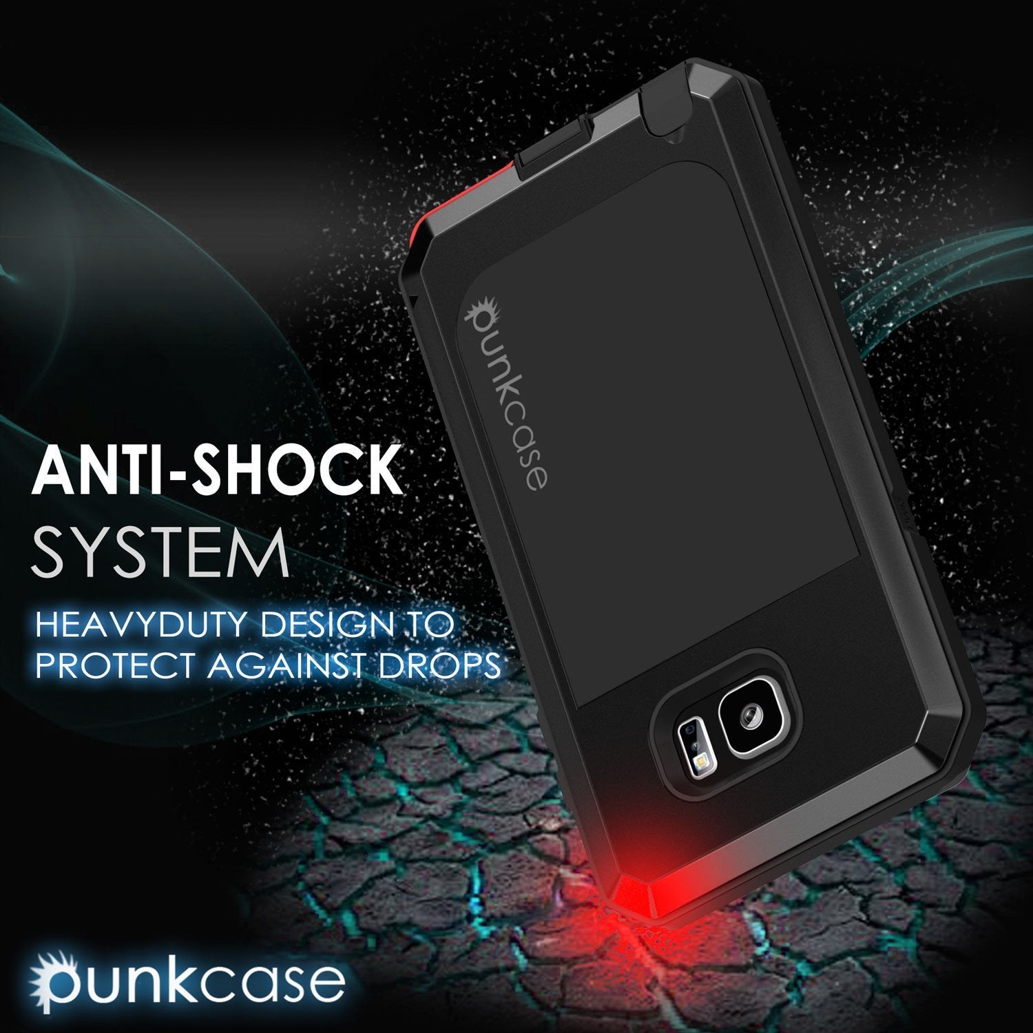 Capa S7, Série METALLIC BLACK da Punkcase® para Samsung Galaxy S7 com VIDRO TEMPERADO | Estrutura de Alumínio
