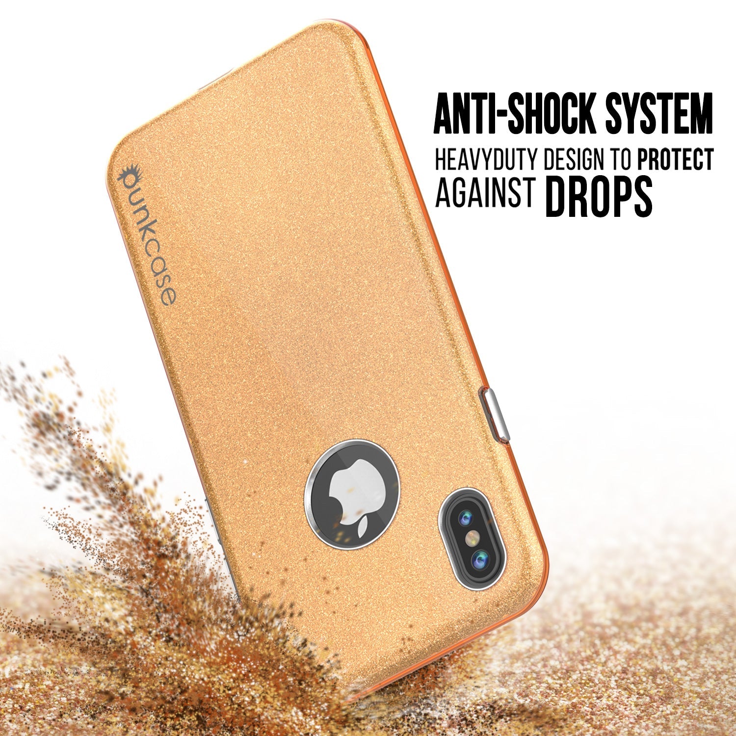 iPhone X Case, Punkcase Galactic 2.0 Series Ultra Slim w/ Tempered Glass Screen Protector | [Gold] (Color in image: red)