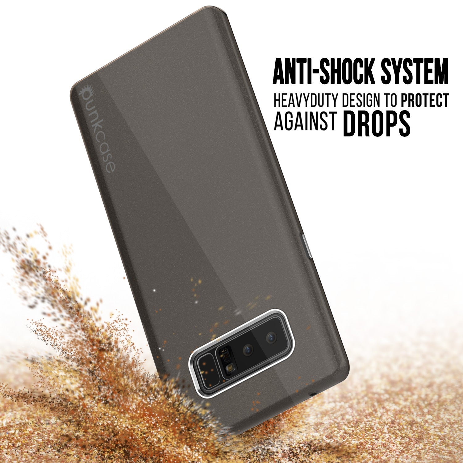 Galaxy Note 8 Case, Punkcase Galactic 2.0 Series Ultra Slim Protective Armor [Black/grey] (Color in image: silver)