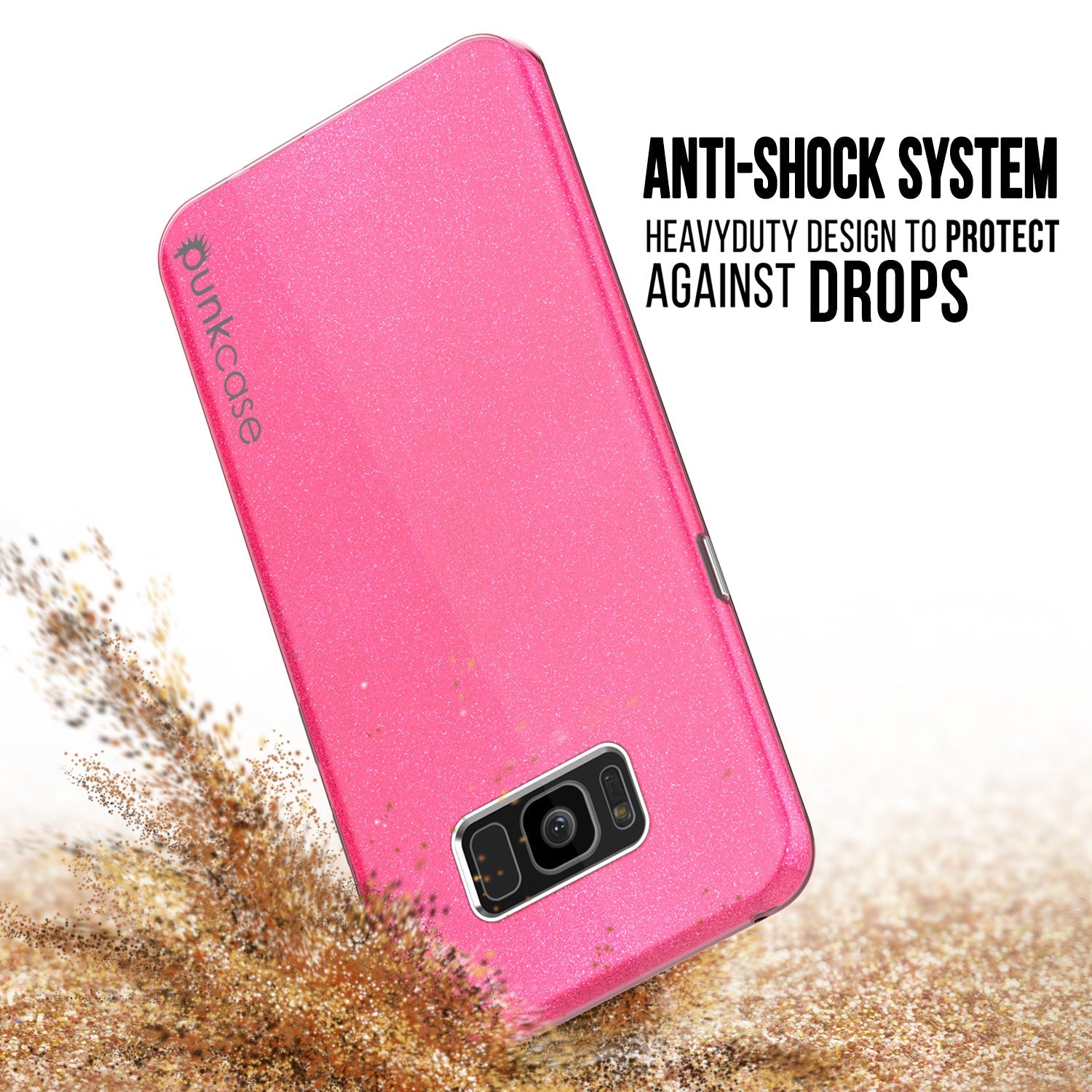 Galaxy S8 Case, Punkcase Galactic 2.0 Series Ultra Slim Protective Armor TPU Cover w/ PunkShield Screen Protector | Lifetime Exchange Warranty | Designed for Samsung Galaxy S8 [Pink] (Color in image: gold)