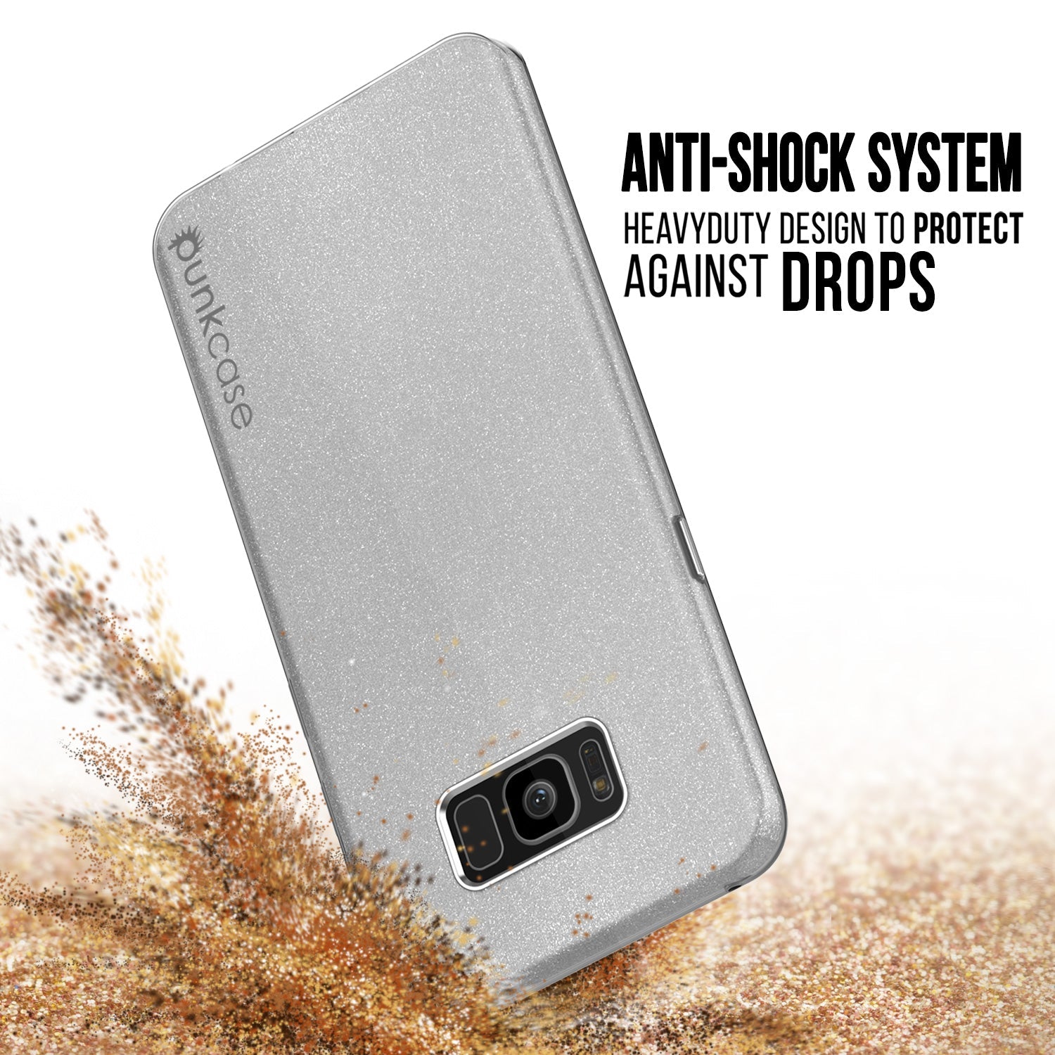 Galaxy S8 Plus Case, Punkcase Galactic 2.0 Series Ultra Slim Protective Armor TPU Cover [Silver] (Color in image: black/grey)