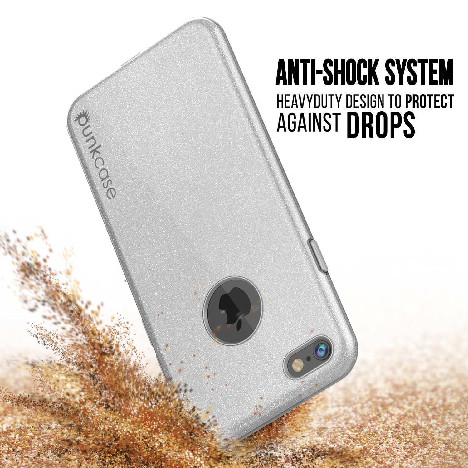 iPhone 8 Case, Punkcase Galactic 2.0 Series Ultra Slim Protective Armor TPU Cover [Silver] (Color in image: gold)