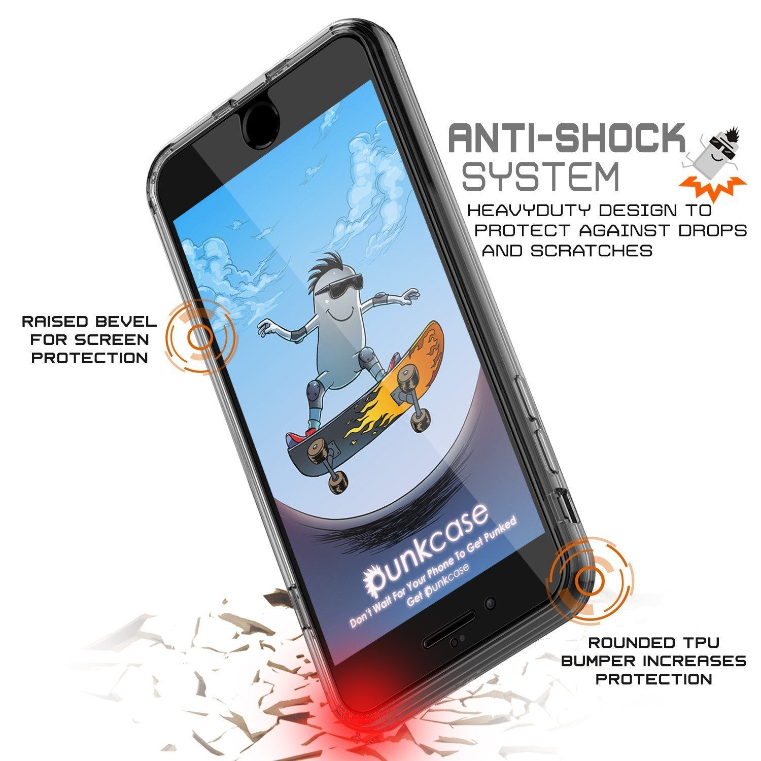 Capinha de Armadura Apple iPhone 8 Punkcase Série Lucid-2.0 de Encaixe Compacto [Cristal Preto]