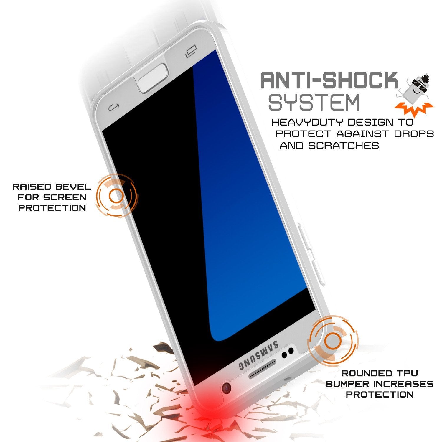 S7 Case Punkcase® LUCID 2.0 White Series w/ PUNK SHIELD Glass Screen Protector | Ultra Fit (Color in image: light blue)