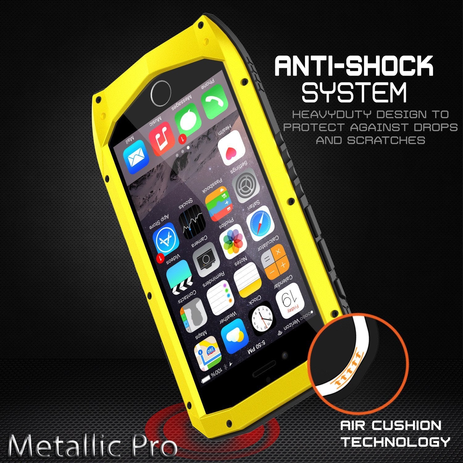 iPhone 6s/6 Case, Punkcase Metallic PRO Neon Series Cover W/ Attached Screen Protector | Touch-ID (Color in image: White)