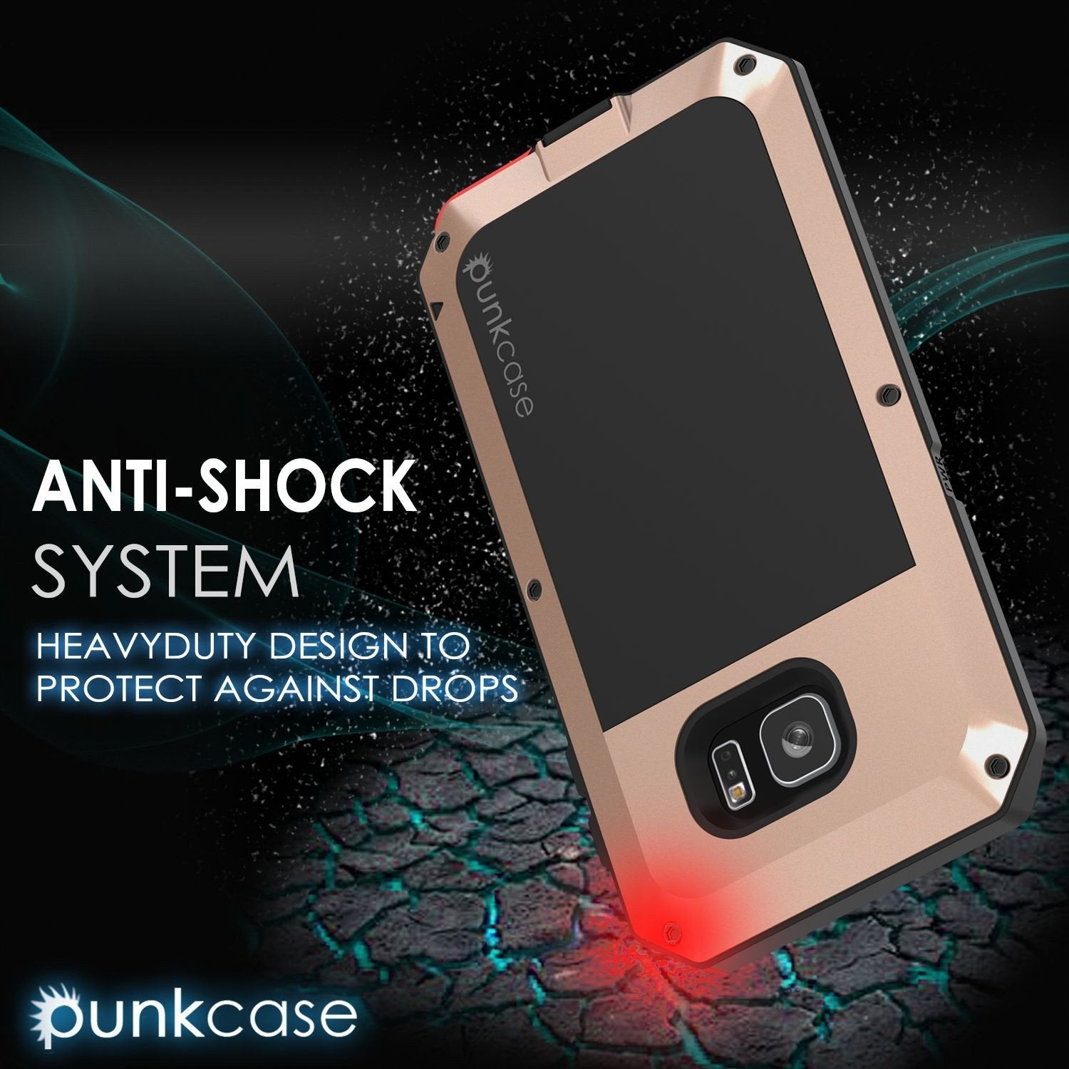 Galaxy S7 EDGE  Case, PUNKcase Metallic Gold Shockproof  Slim Metal Armor Case (Color in image: silver)