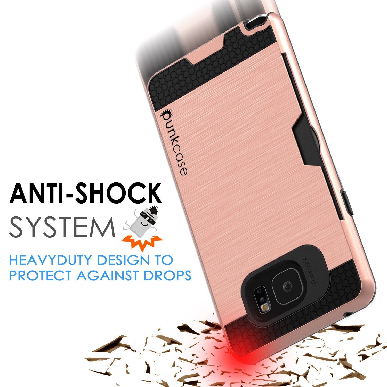 Galaxy Note 5 Case PunkCase SLOT Rose Series Slim Armor Soft Cover Case w/ Tempered Glass (Color in image: Grey)