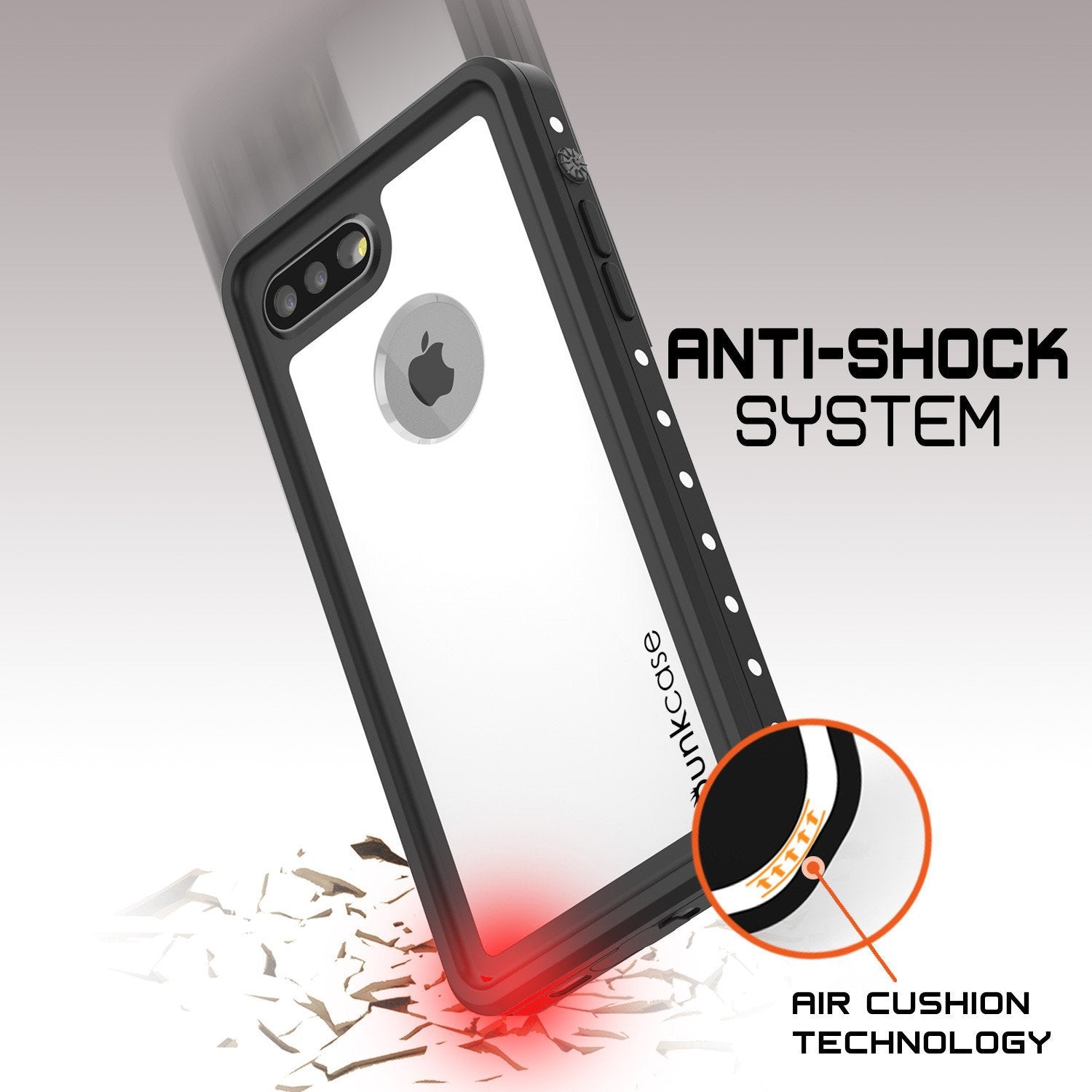 iPhone 7+ Plus Waterproof IP68 Case, Punkcase [White] [StudStar Series] [Slim Fit] [Dirtproof] (Color in image: light green)