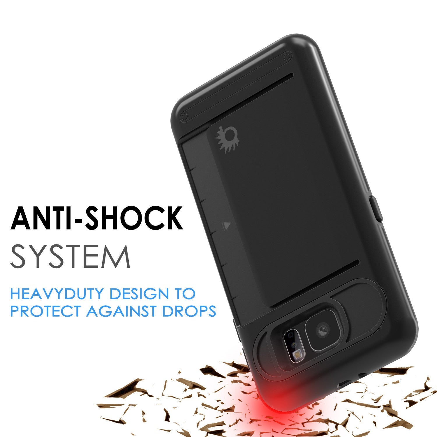 Galaxy S6 EDGE Case PunkCase CLUTCH Black Series Slim Armor Soft Cover Case w/ Screen Protector (Color in image: Silver)