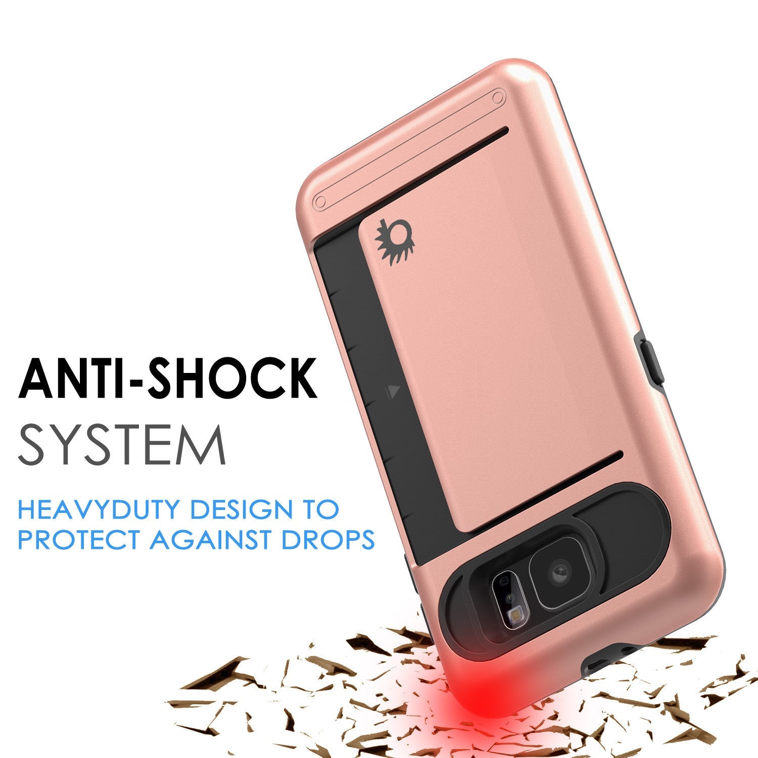 Galaxy S6 EDGE Case PunkCase CLUTCH Rose Gold Series Slim Armor Soft Cover Case w/ Screen Protector (Color in image: White)