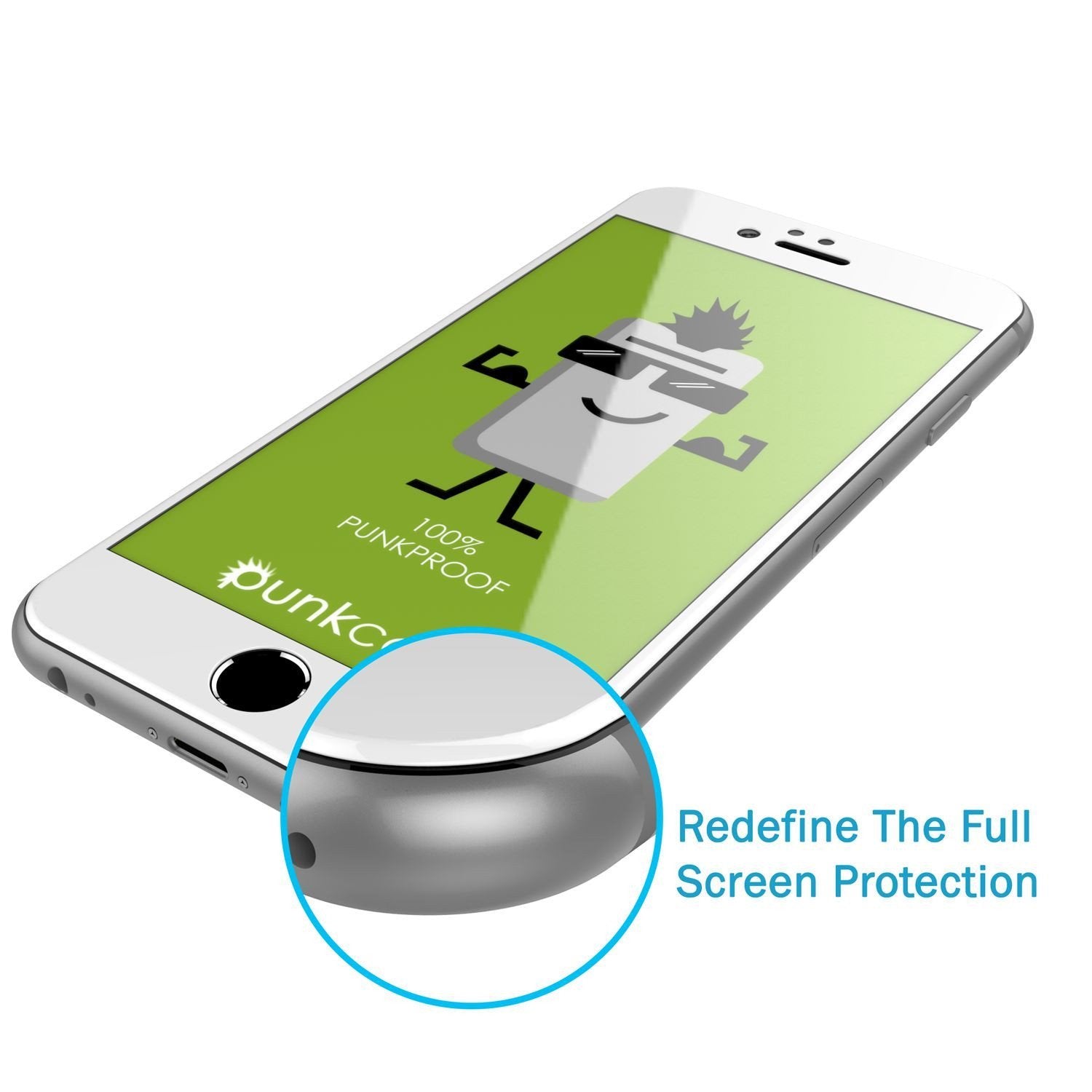 iPhone 6S/6 White Tempered Glass Screen Protector, Punkcase SHIELD  Protector 0.33mm Thick 9H 